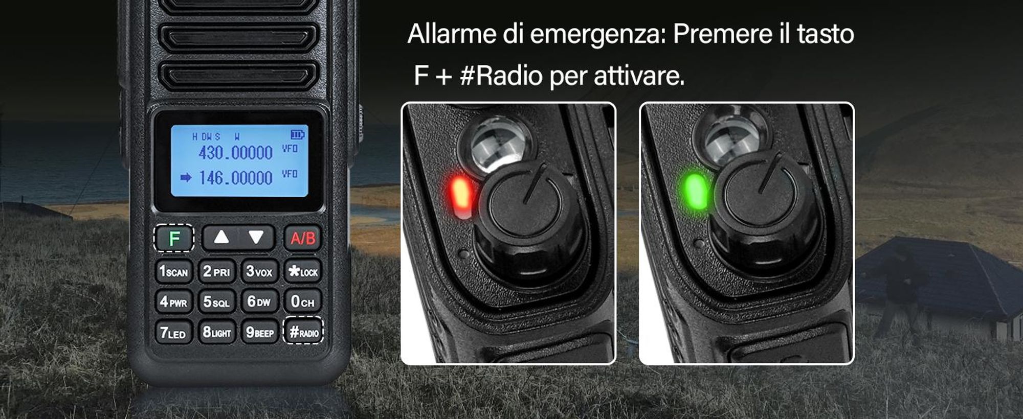 Radio amatoriale Retevis RA89, alta potenza, impermeabile IP68, doppia banda, VFO, batteria da 2500 mAh, Walkie-Talkie ricaricabile di tipo C (2 pezzi, nero)