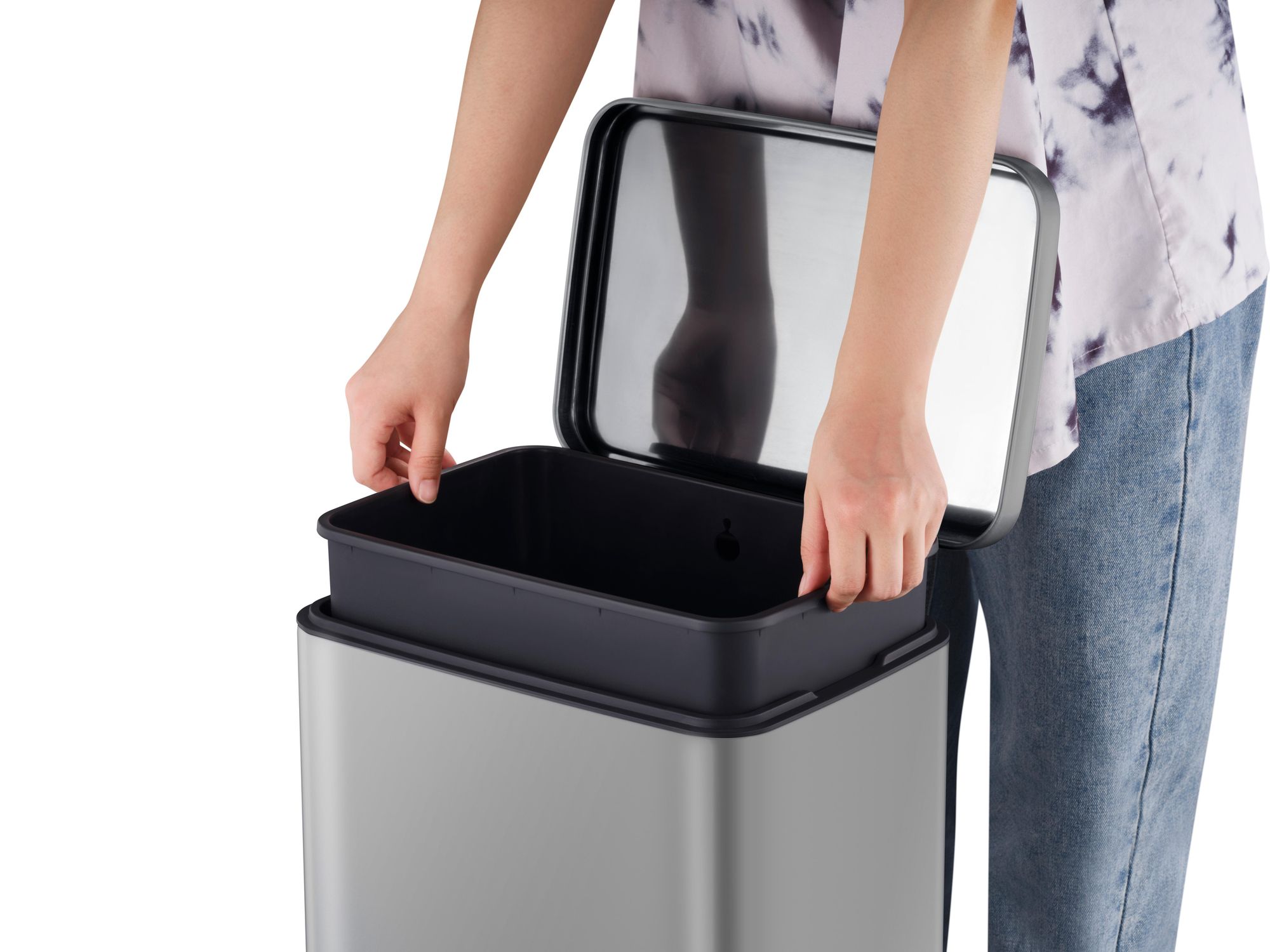 EKO - Madison Pedálový odpadkový koš 30 litrů - nerezový plast - šedý