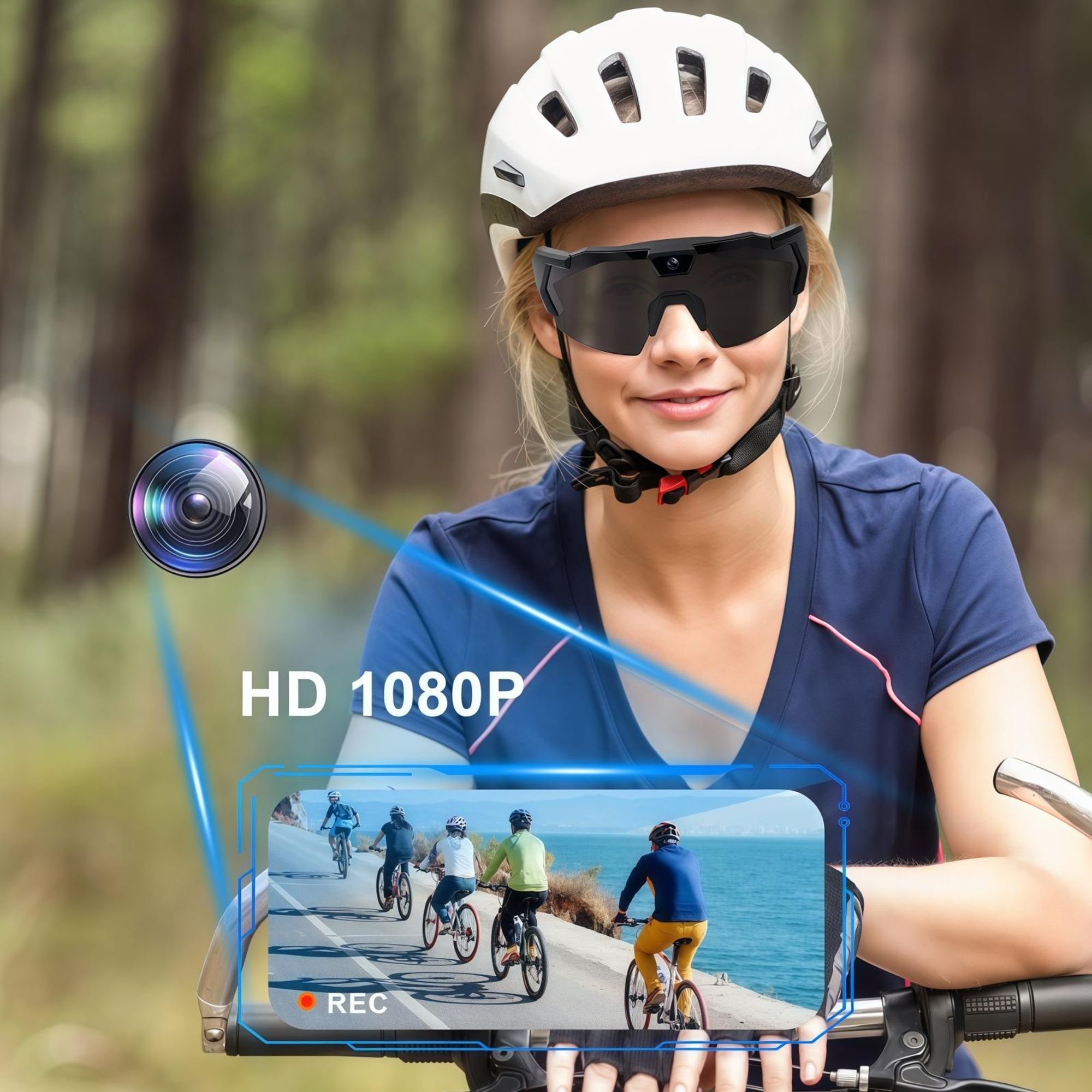 Sportkamera-Sonnenbrille mit HD-Videoaufzeichnung 1080p tragbare Sportbrille