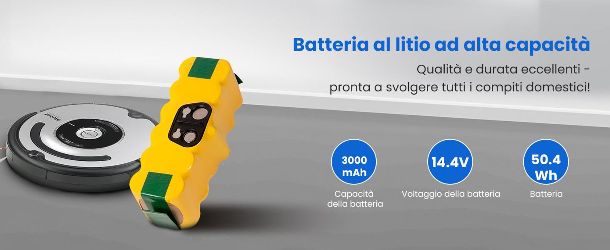 Extralink Batteria di ricambio per iRobot Roomba serie 500/600/700/800 14,4 V 3000 mAh