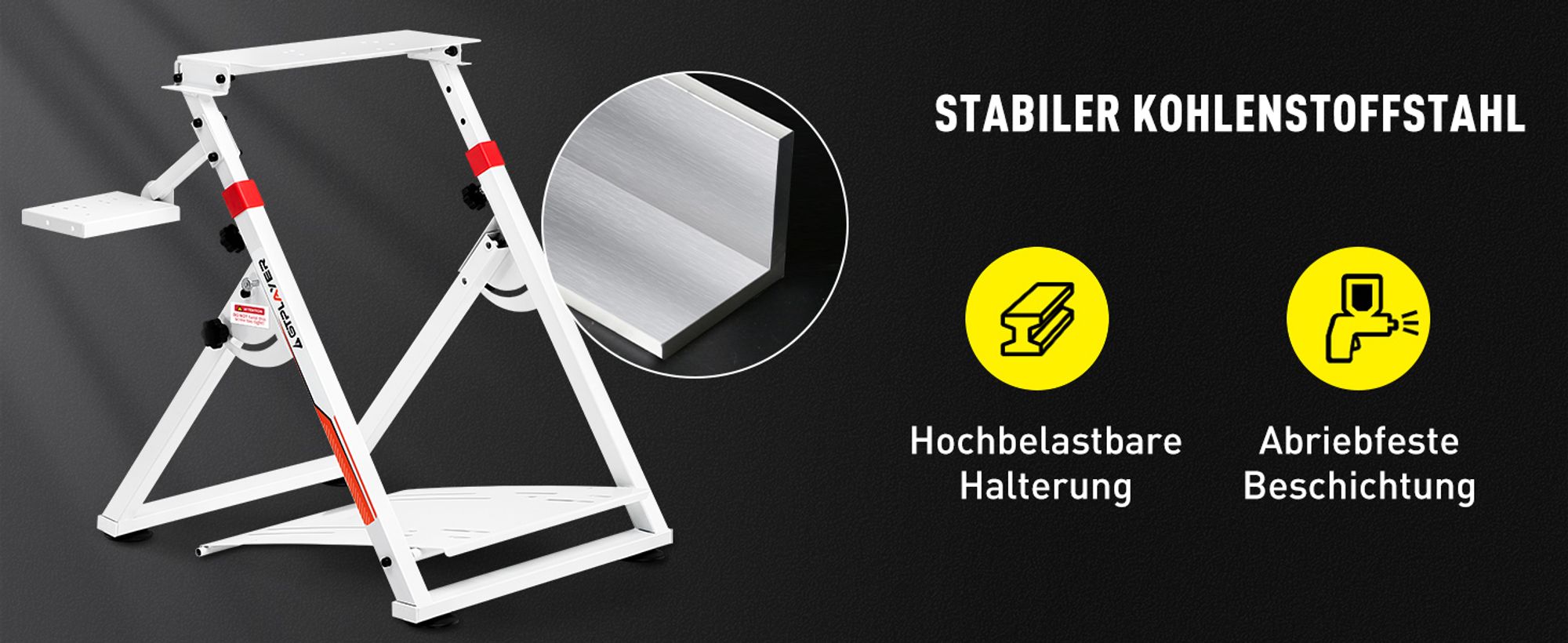 GTPLAYER Lenkradständer für Logitech Lenkrad Gaming Wheel Stand Racing Lenkradständer mit V1 V2 Schalthebelhalterung Neigungsverstellbares Gestell PS4