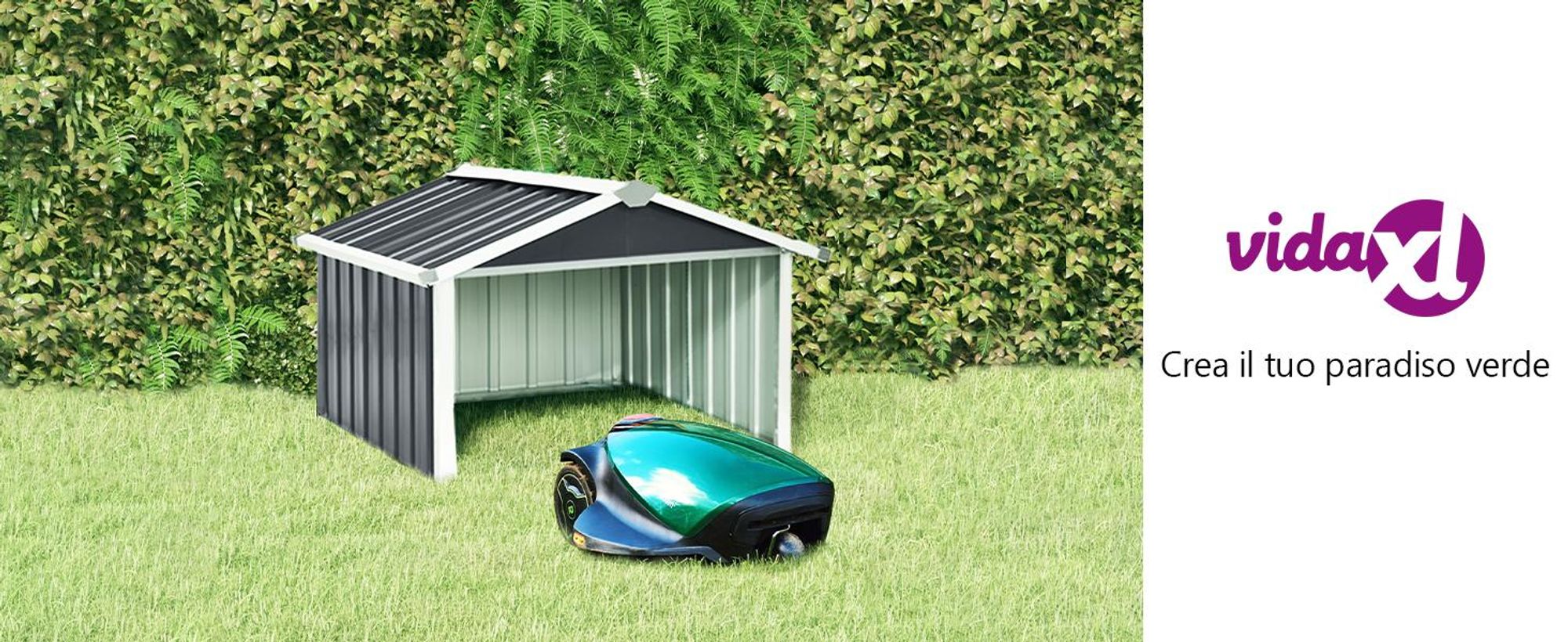 vidaXL Garage per tosaerba 92x97x63 cm Acciaio zincato Antracite