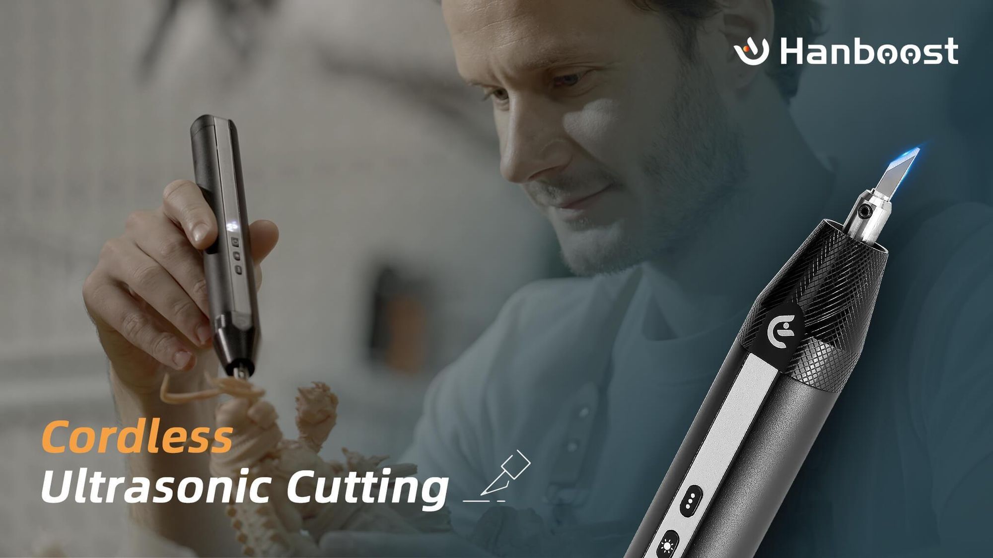 Hanboost C1 True Cordless Ultrasonic Cutter - pro kutily, 3D tisk