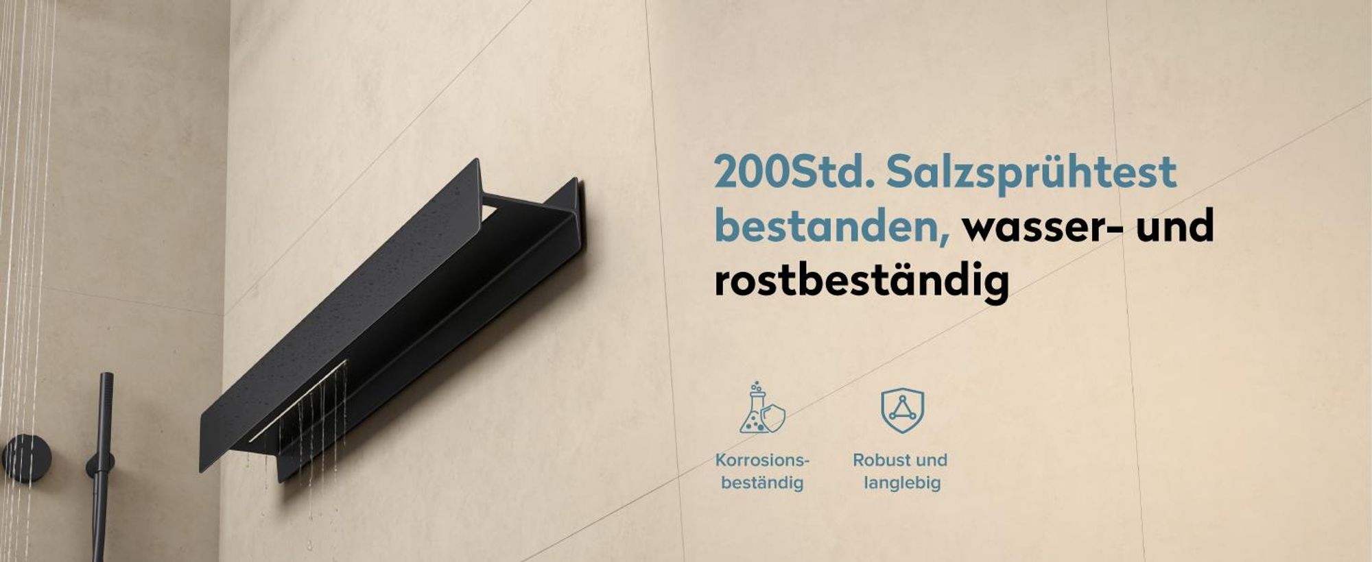 doporro Duschablage ohne Bohren mit Schrauben, 40 cm Badezimmer Organizer und Duschregal, Wandregal aus Aluminiumlegierung, Matt Weiß Reglo-03