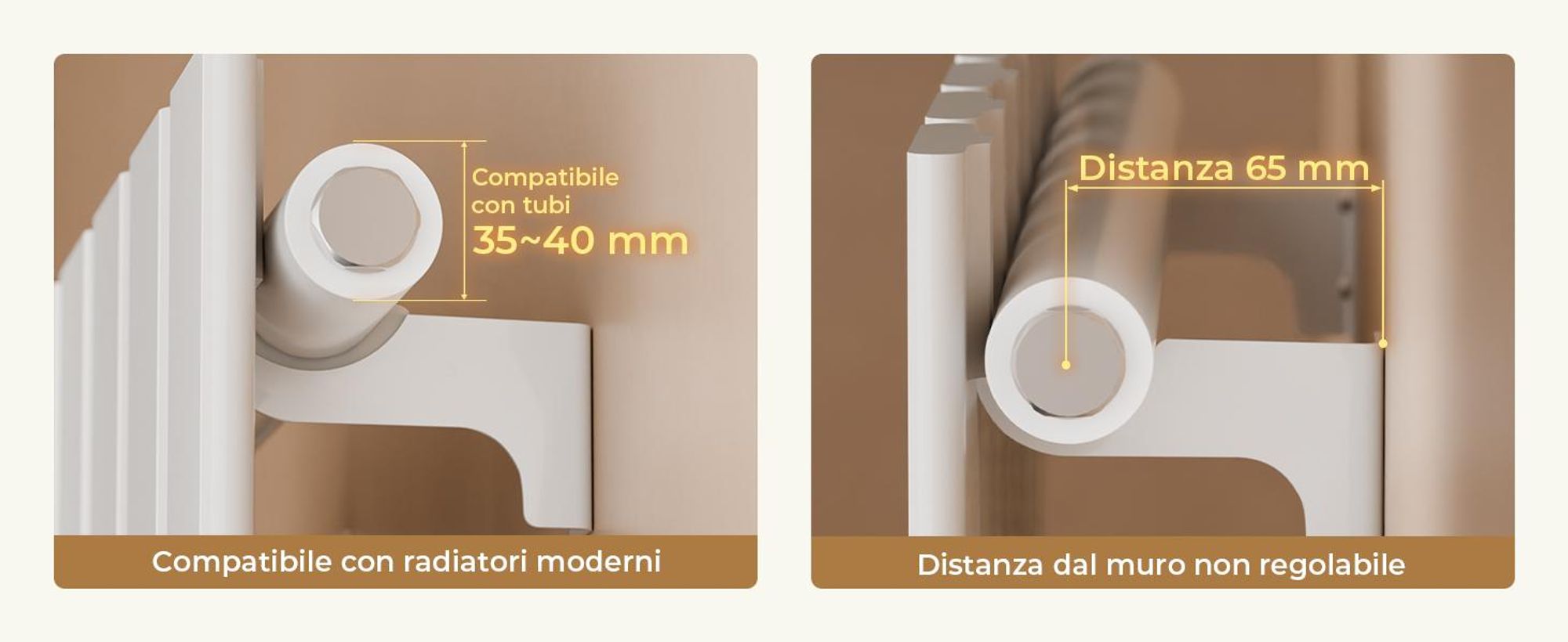 S'AFIELINA Staffa per radiatore 48 × 88 mm Materiale di montaggio Kit di montaggio Set di montaggio Staffa di sospensione Staffa per radiatori a pannello/piatti 1 pezzo
