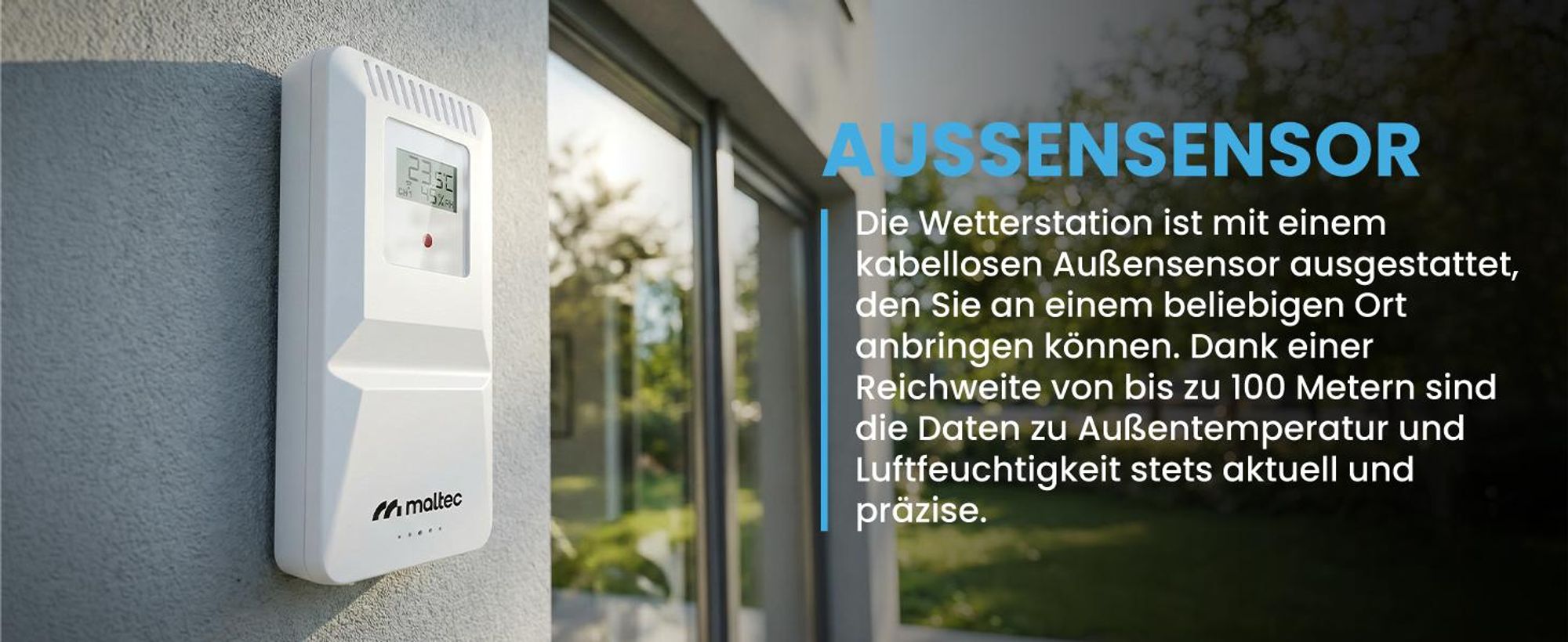 Wetterstation Funk mit Außensensor Thermometer Barometer mit App Sensor