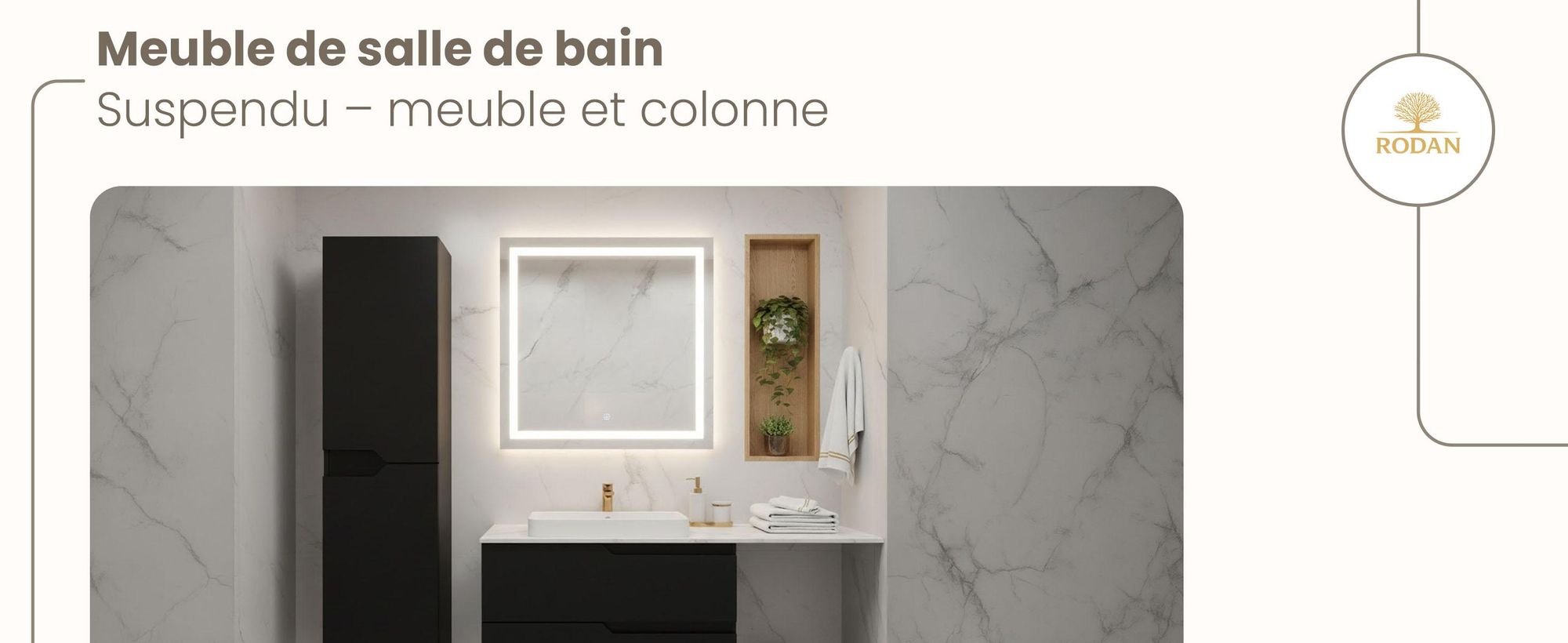 RODAN, meuble de salle de bain, armoire moderne, meuble sous vasque, meuble sous lavabo