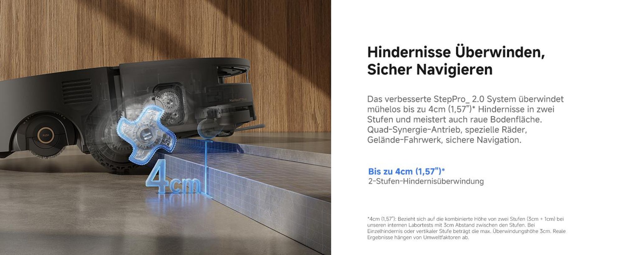 MOVA S70 Ultra Roller Saugroboter, 32.000 Pa, HydroForce-Wischen, All-in-One-Station, 100°C Moppwäsche, 90 mm flach