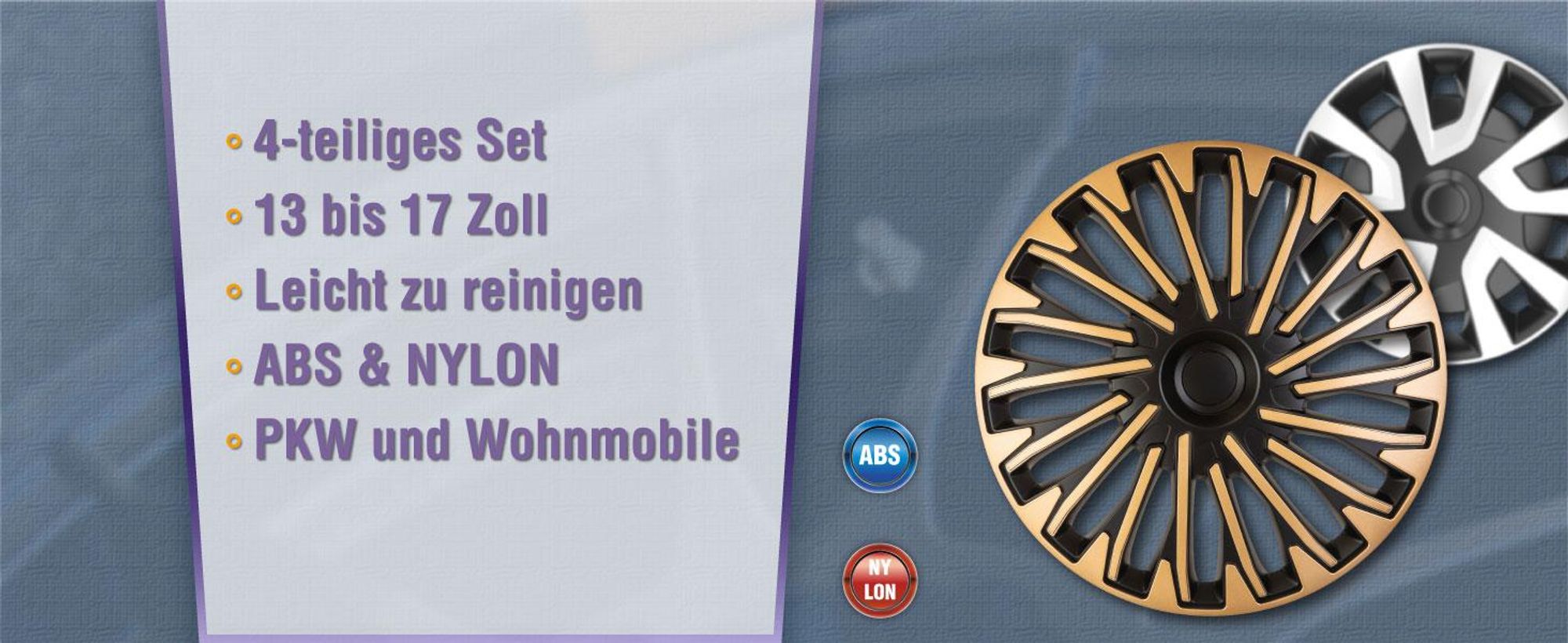 4 STK 14 Zoll VR black schwarz PETEX Radkappen Radzierblenden Satz PKW Auto