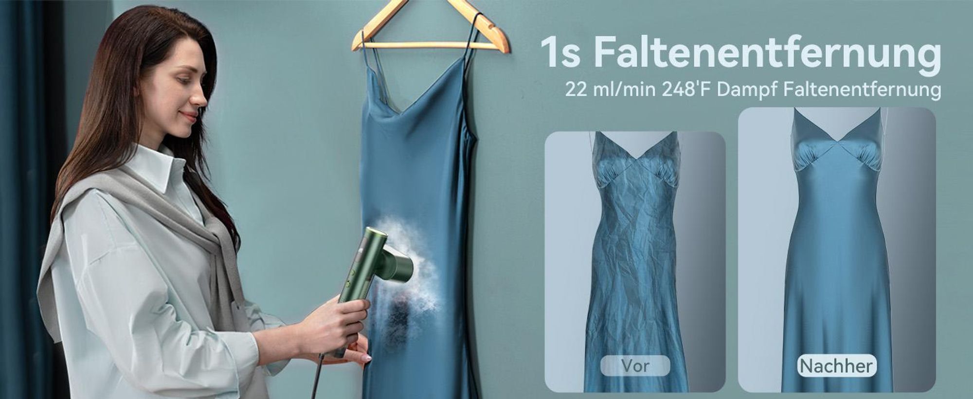 Reise-Dampfbügeleisen KALO 2-in-1 Dampfglätter für Global, 1000W Steamer