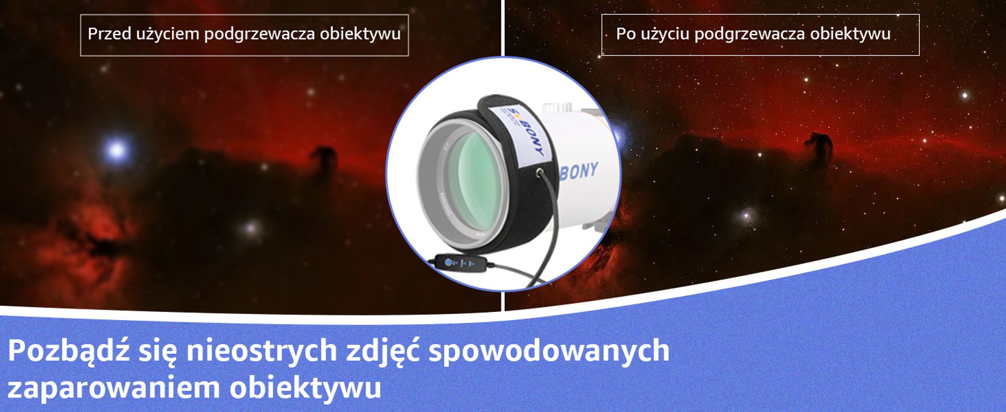 Svbony SV172 Podgrzewacz obiektywu teleskopu Svbony SV172 z regulatorem temperatury USB, podgrzewacz okularu obiektywu, 320 mm teleskop kamery przed rosą i wilgocią