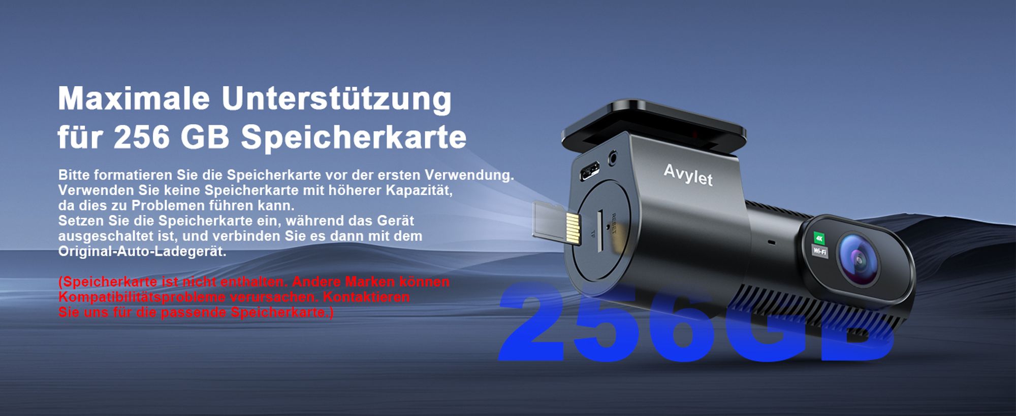 4K+1080P Dashcam Auto Vorne Hinten, Wi-Fi/APP Dual Auto Kamera mit Parküberwachung