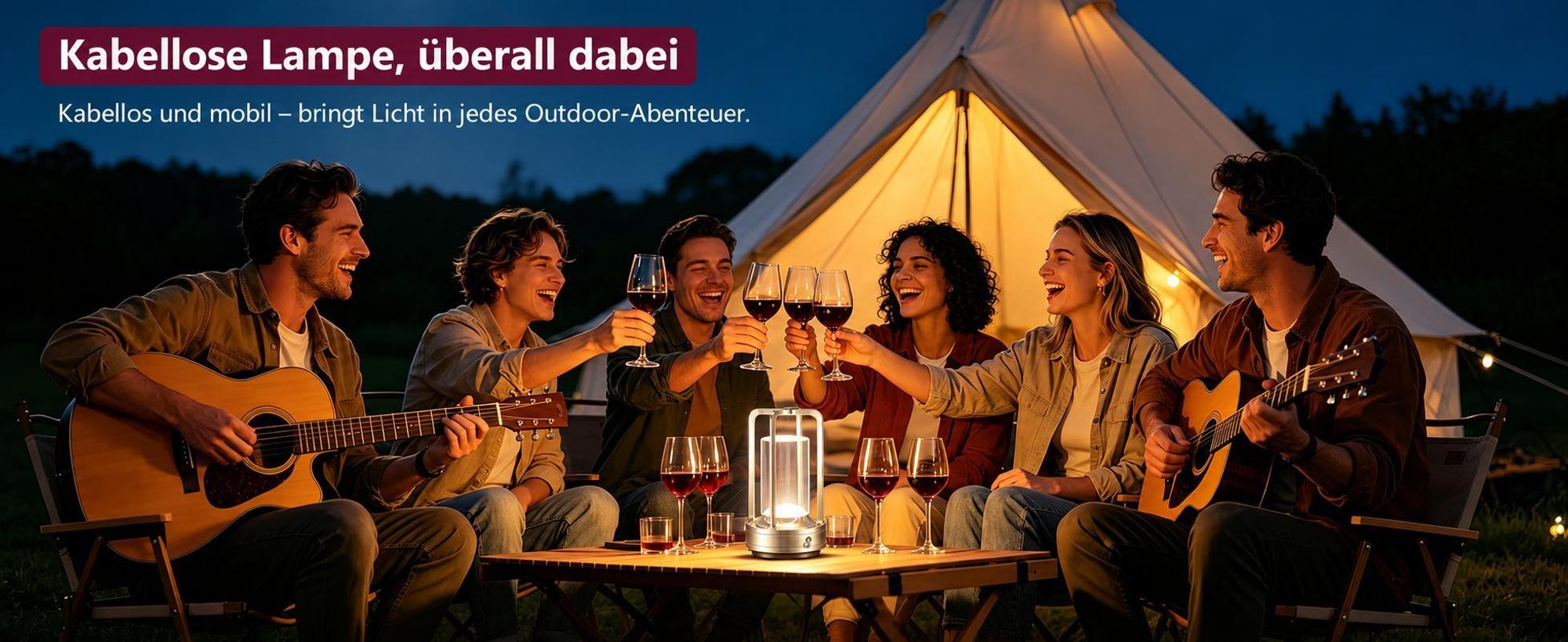 LED Camping Laterne Campinglampe Lampe Wasserdicht Zeltlampe Tragbare Handlampe Wiederaufladbar Notfall Licht Leuchte Notlader Wandern Retoo,Silber