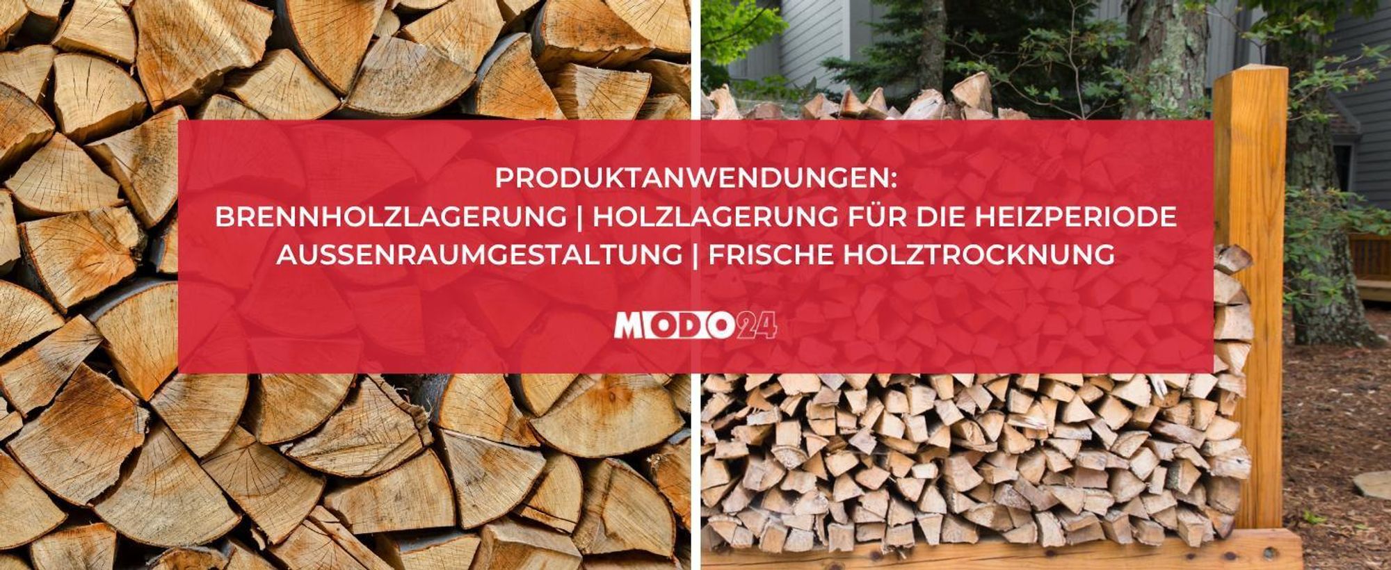 MODO24 Kaminholzregal, Holzunterstand, Brennholzregal, Holzlager, Brennholzständer, Aufbewahrung, Garten, Wetterfest, Massivholz, 154x146x40 cm, DRE