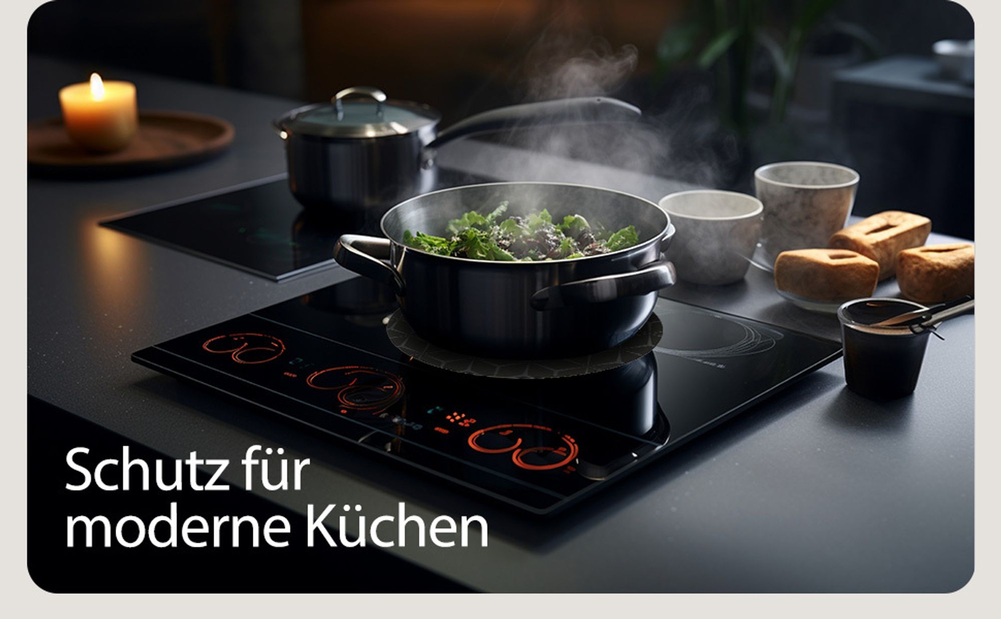 Meisterhome® Induktionsschutzmatte – Herdabdeckplatte - Herdabdeckung Induktionsfeld - Hitzeschutzmatte - Induktionsmatte für alle Größen - Silikon Matte - Induktion Schutzmatte, Model:Set 3