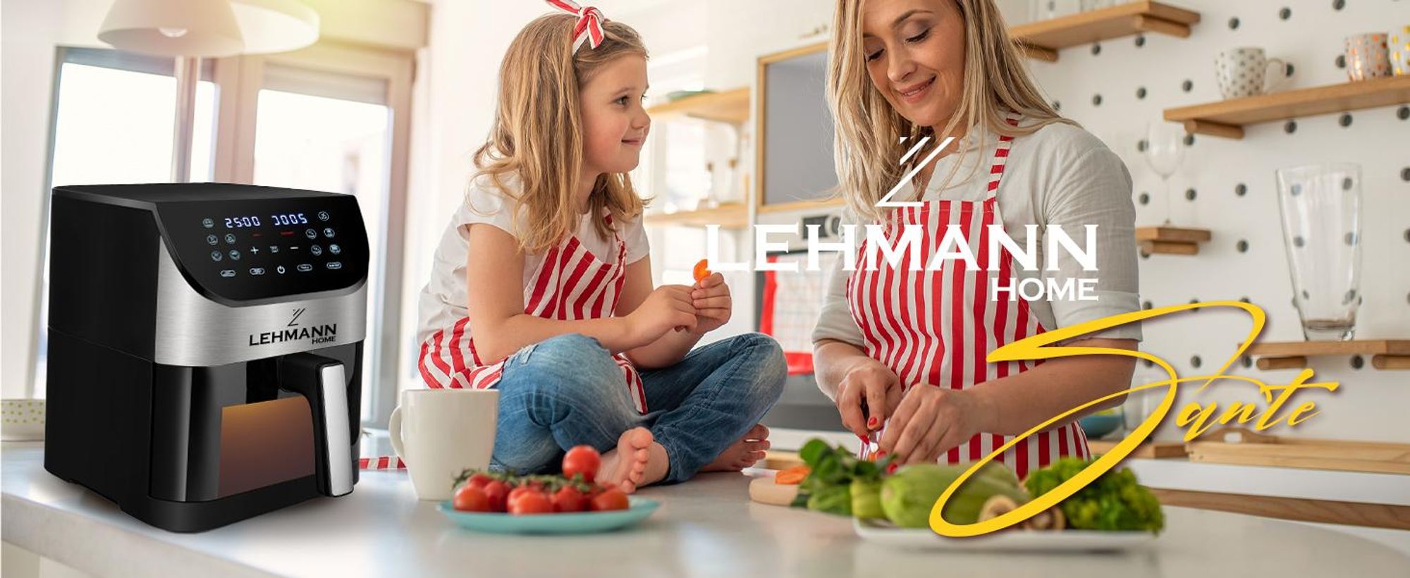 alpina Friggitrice ad Aria 4.5L - Air Fryer per 3-4 persone - Airfryer con Display Digitale - Temperatura Regolabile da 80°C a 200°C - Timer fino a 60 Minuti