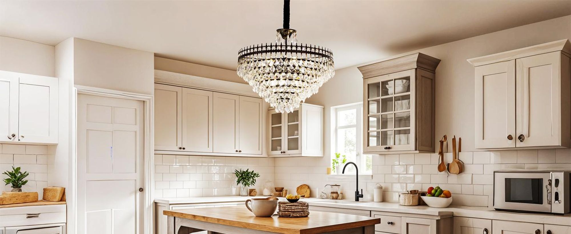 WISFOR Kristall Kronleuchter Deckenleuchten Pendelleuchte Esstisch Hängelampe 30/60cm Höhenverstellbar 3 Farbtemperaturen Metall inkl. E14