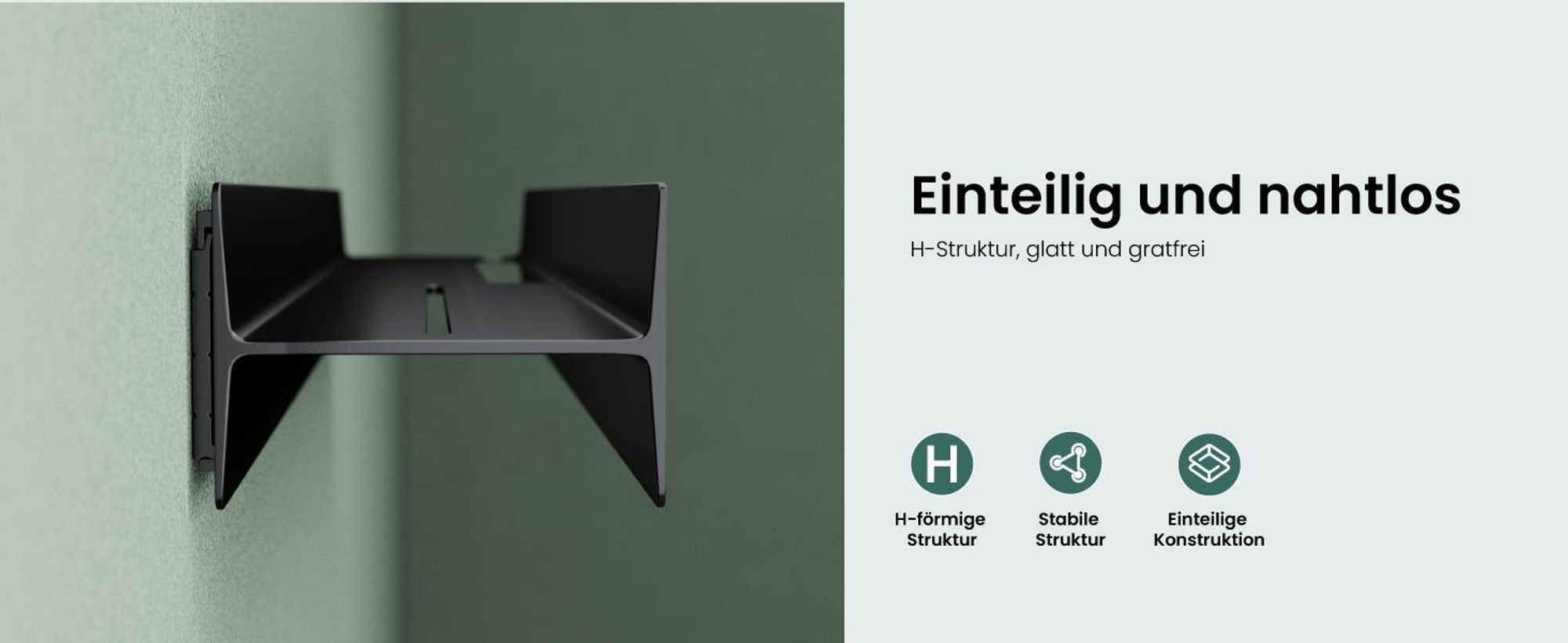 Mai & Mai Duschablage zum Bohren oder Kleben Duschregal Badablage 40cm Badezimmerablage zur Wandmontage Badezimmer Organizer Matt weiß Reglo-03