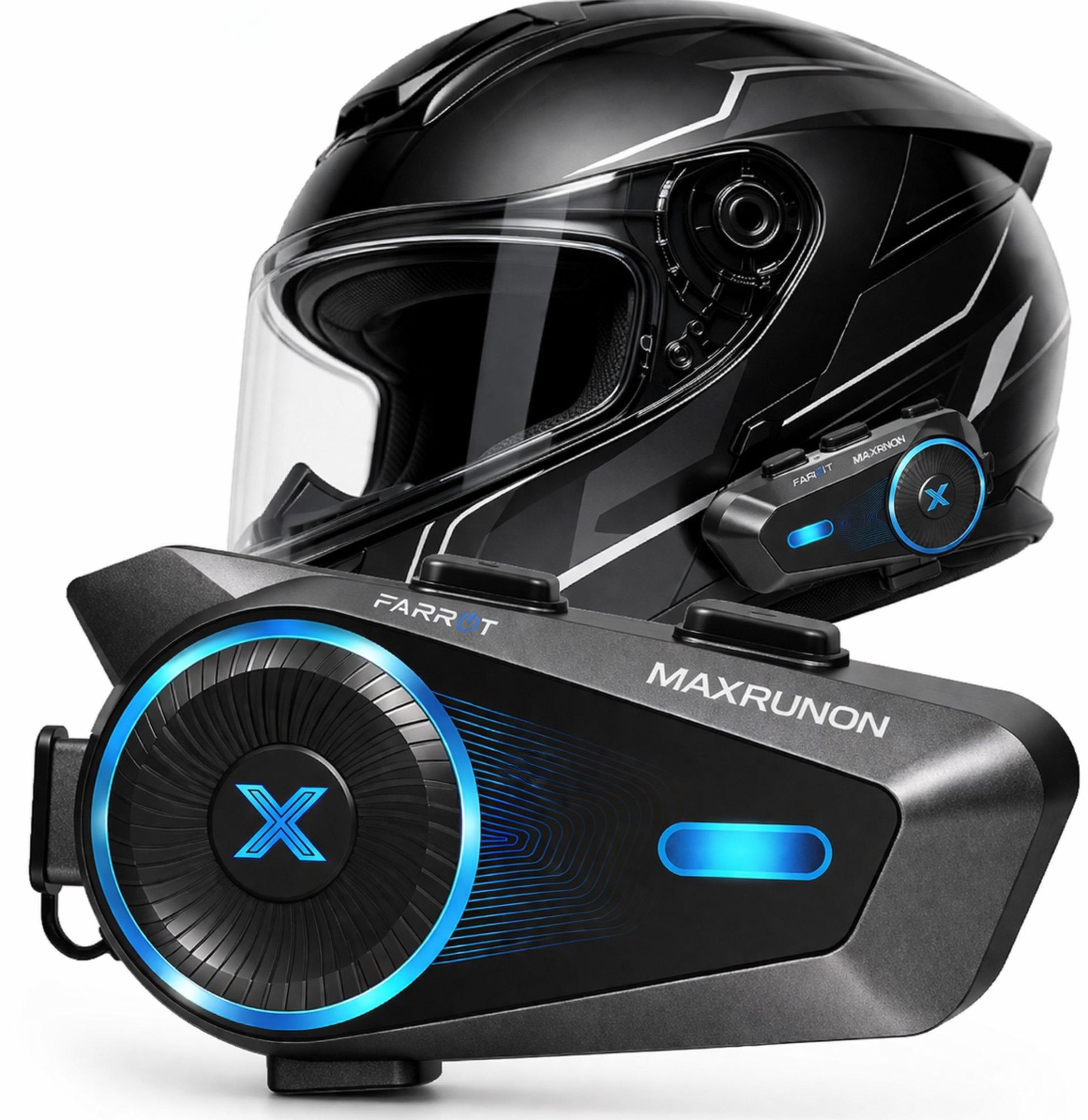 Interkom motocyklowy Mesh FARROT D10 do komunikacji kierowcy, pasażera i grupy