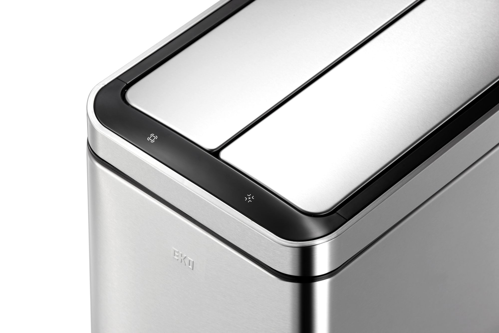 EKO - Deluxe Phantom Sensor Poubelle 20+20 litres - Stainless steel Polypropylene - Matt Edelstahl