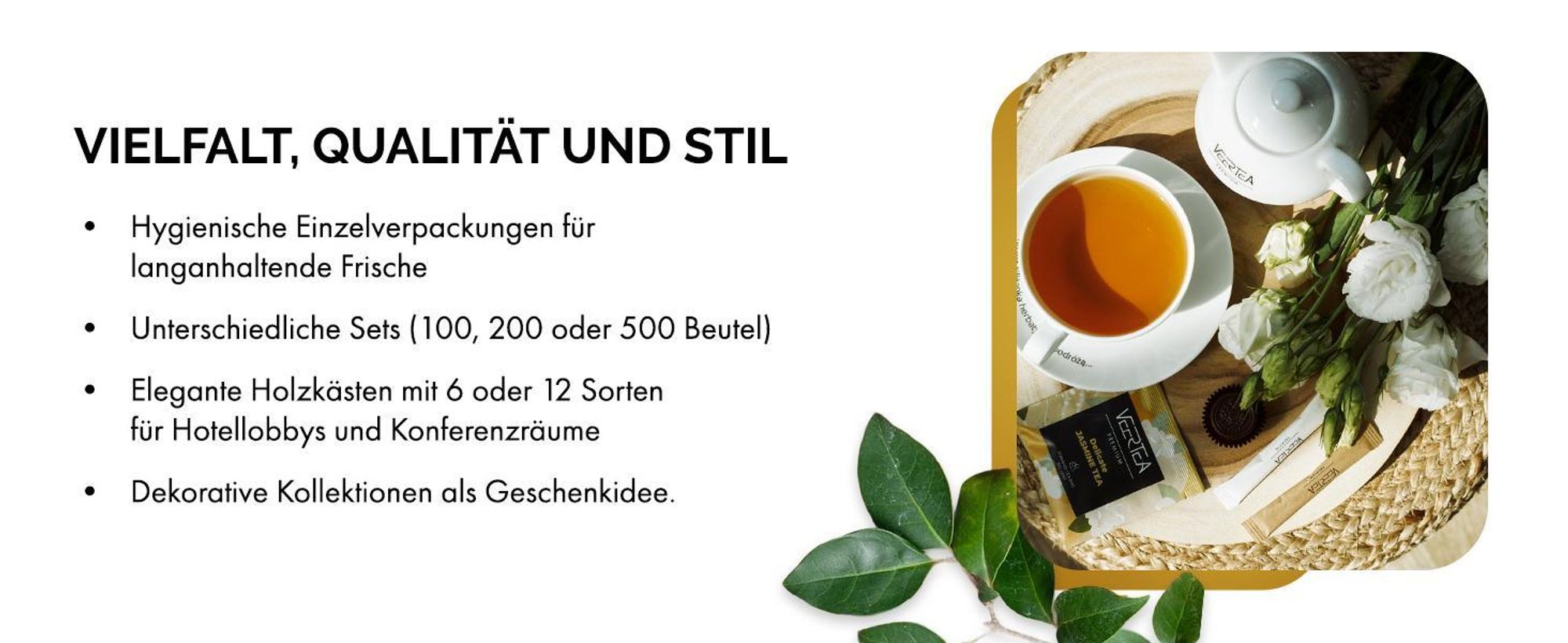 Veertea, Tee Geschenkset, Set von 100 Teebeuteln Viele Sorten, Grüner Tee