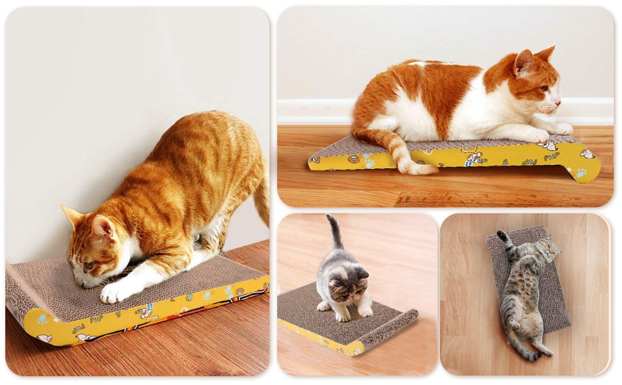 Kratzbretter Katze, 2 Stück Haltbar Kratzpappe für Katzen mit Katzenminze, Recycelbare Katzen Kratzbrett Pappe