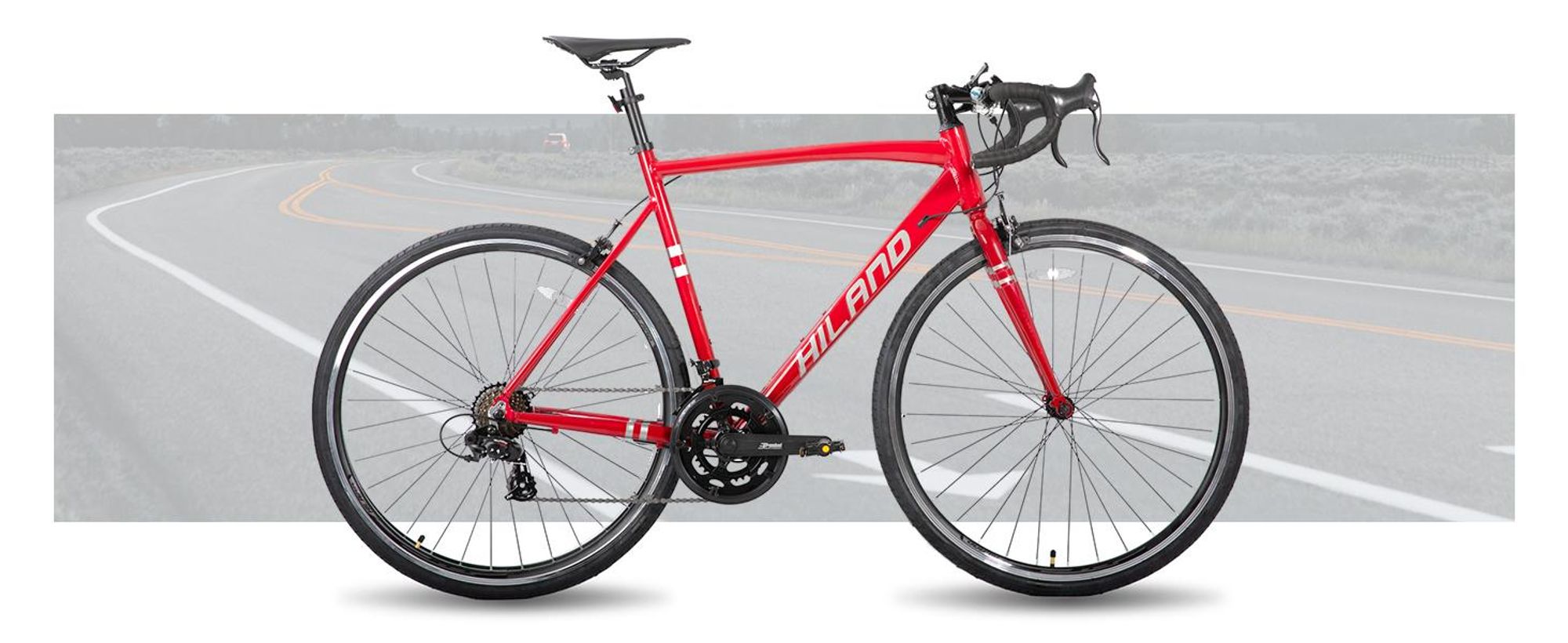 Hiland 28 Zoll Rennrad 14 Gang, Aluminium Rahmen 700c Rennrad, City Pendler Fahrrad für Männer Frauen, 57cm, Schwarz