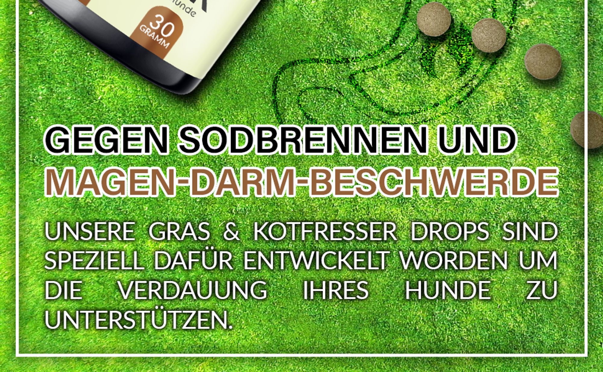 Hello Animal Gras- und Kotfresser Leckerlis für Hunde – Für eine bessere Verdauung und einen gesunden Magen-Darm-Trakt – Wurmkur – Verdauungs Leckerli