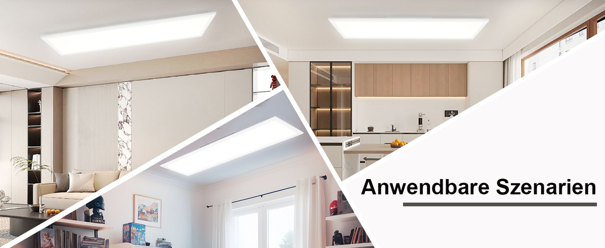 ZMH LED Deckenleuchten Panel 120x30 Dimmbar Deckenleuchte Flach RGB lampe Farbwechsel Büro mit Fernbedienung 36W Deckenlampe Küchenlampe Weiß