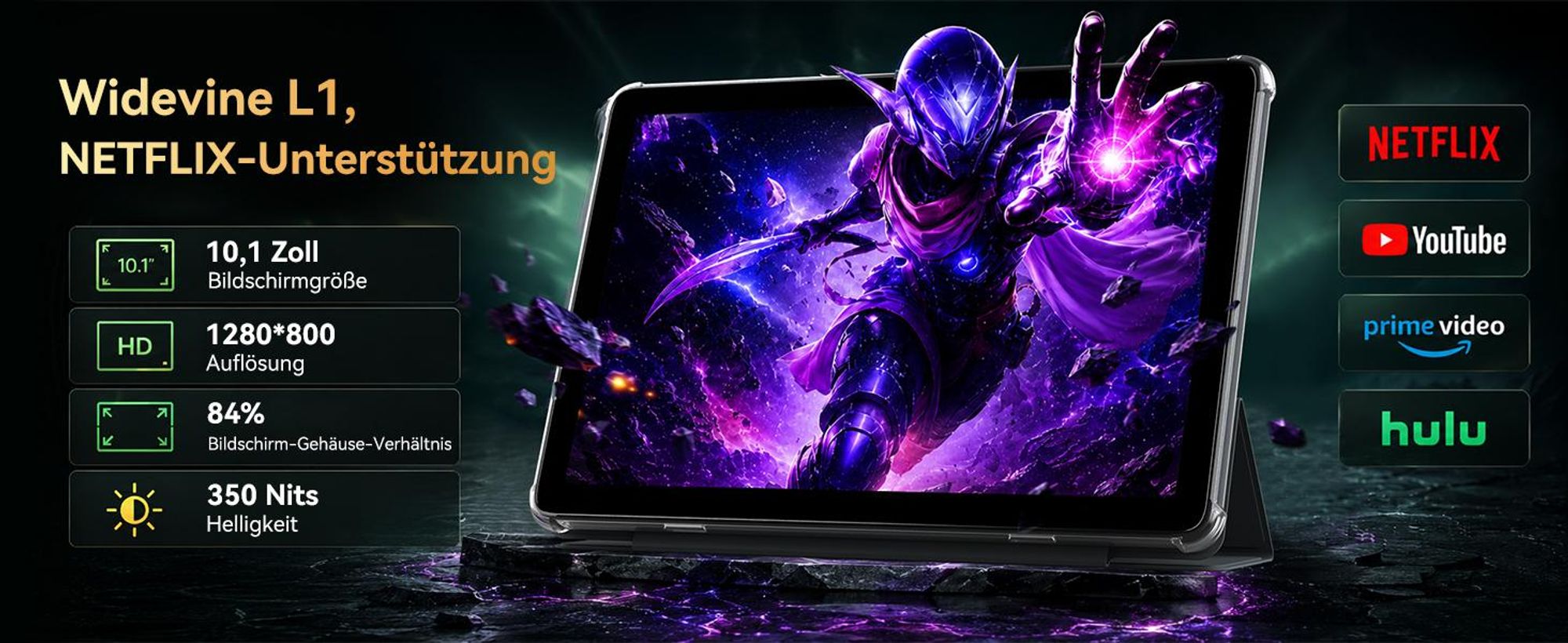 BESTTAB T20 10.1'' Android 16 Set Tablet, 24GB(8+16GB Erweiterbar) RAM+256GB ROM(2TB TF), mit Hülle/Stift/Maus/Tastatur, Widevine L1, 5G WiFi