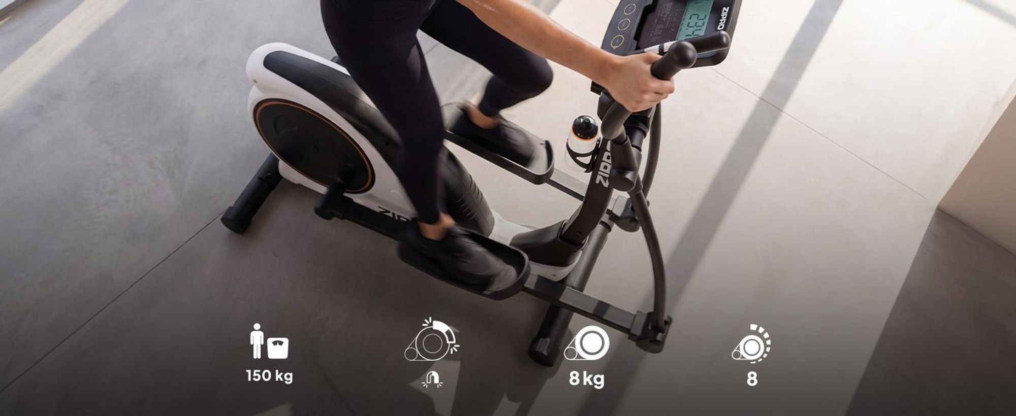 Zipro Crosstrainer Hulk RS – Magnetischer Ellipsentrainer bis 150kg Belastbar 8kg Schwungmasse Leiser Riemenantrieb Heimtrainer mit Pulsmessung