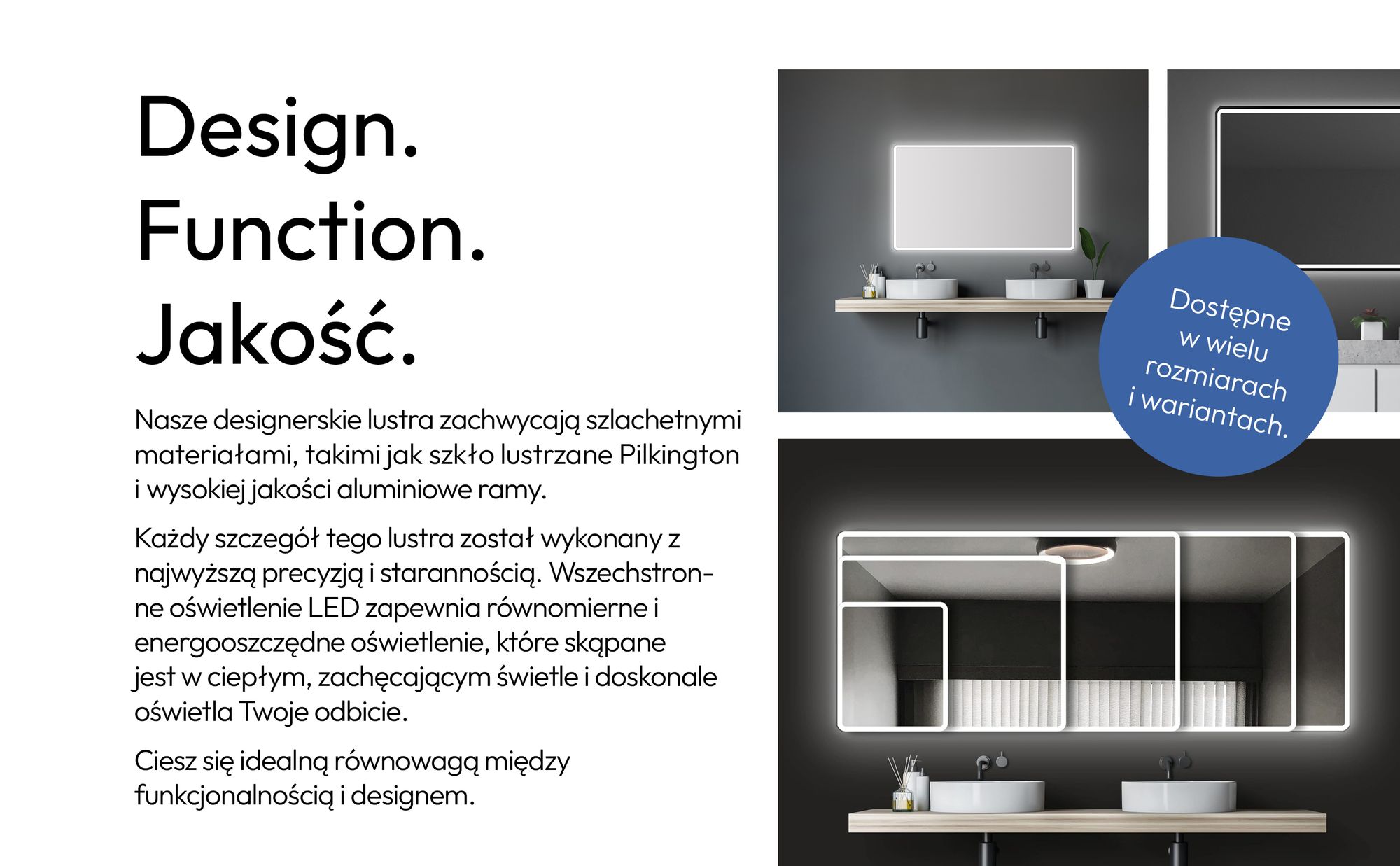 Lustro łazienkowe z oświetleniem TALOS Moon LED 120x70 cm - odporne na wilgoć dzięki aluminiowej ramie - jasny, neutralny biały kolor