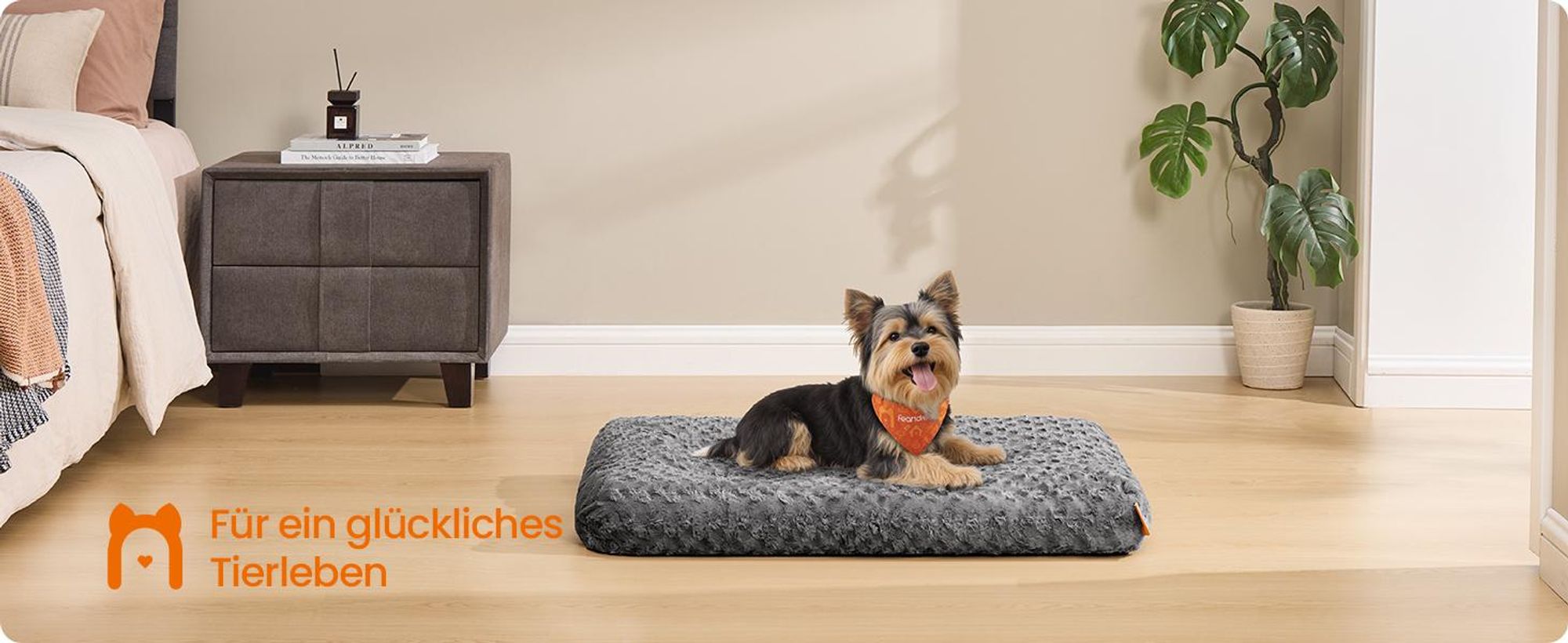 Feandrea Hundebett, für kleine Hunde, flauschige Hundematte, weiche Polsterung, waschbar