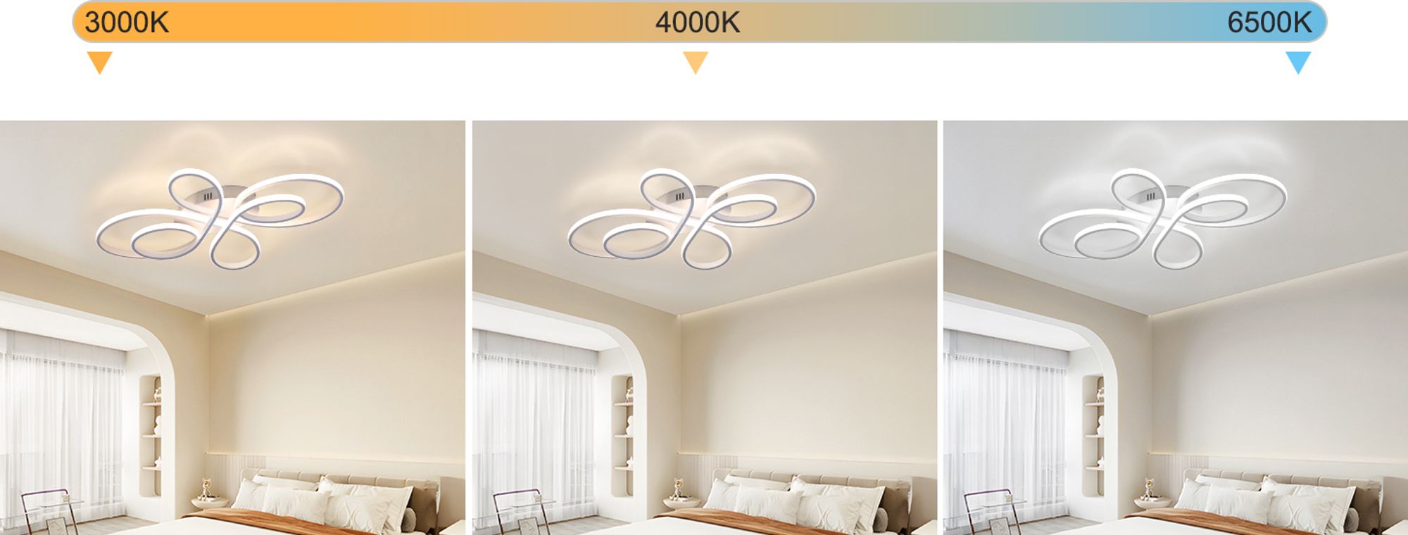 ZMH Deckenlampe LED Deckenleuchte Dimmbar Wohnzimmerlampe 78W Schlafzimmerlampe Weiß mit Fernbedienung Deckenbeleuchtung Groß für Esszimmer Büro Küche