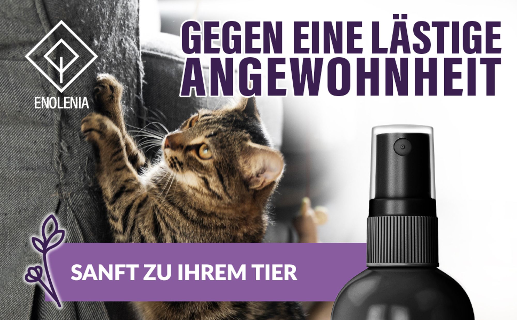 Enolenia® Anti Kratz Spray – Fernhaltespray – für Katzen – Anti Kratz Spray - Katzenabwеhr – zum Vertreiben von Katzen – Katzen Abwеhr