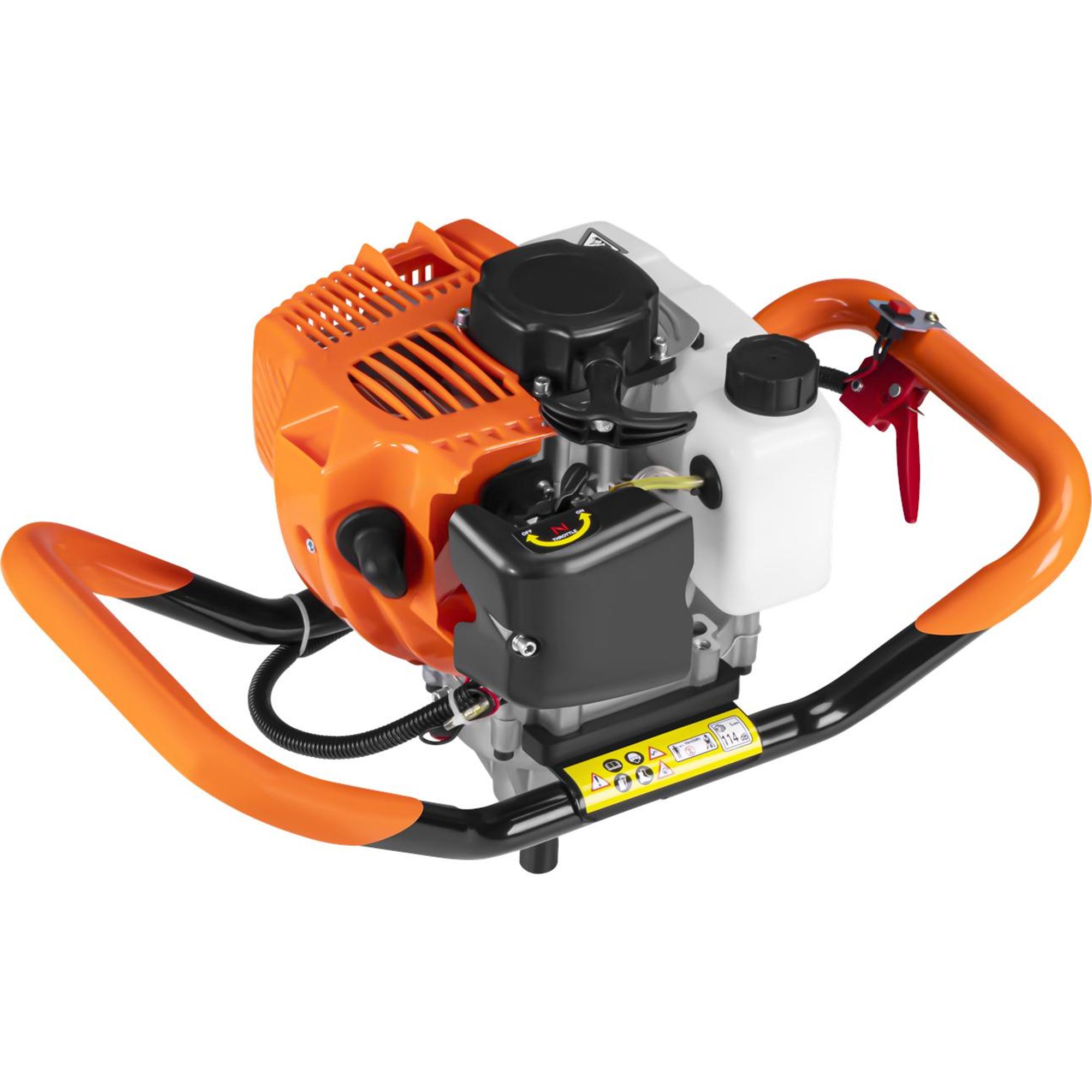 KRAFT&DELE | Erdlochbohrer, 2T, 4.9kW, 6.7 PS, Benzinmotor, Erdbohrer, mit 2 Takt Motor, Pfahlbohrer Motorerdbohrer, für saubere Bohrungen