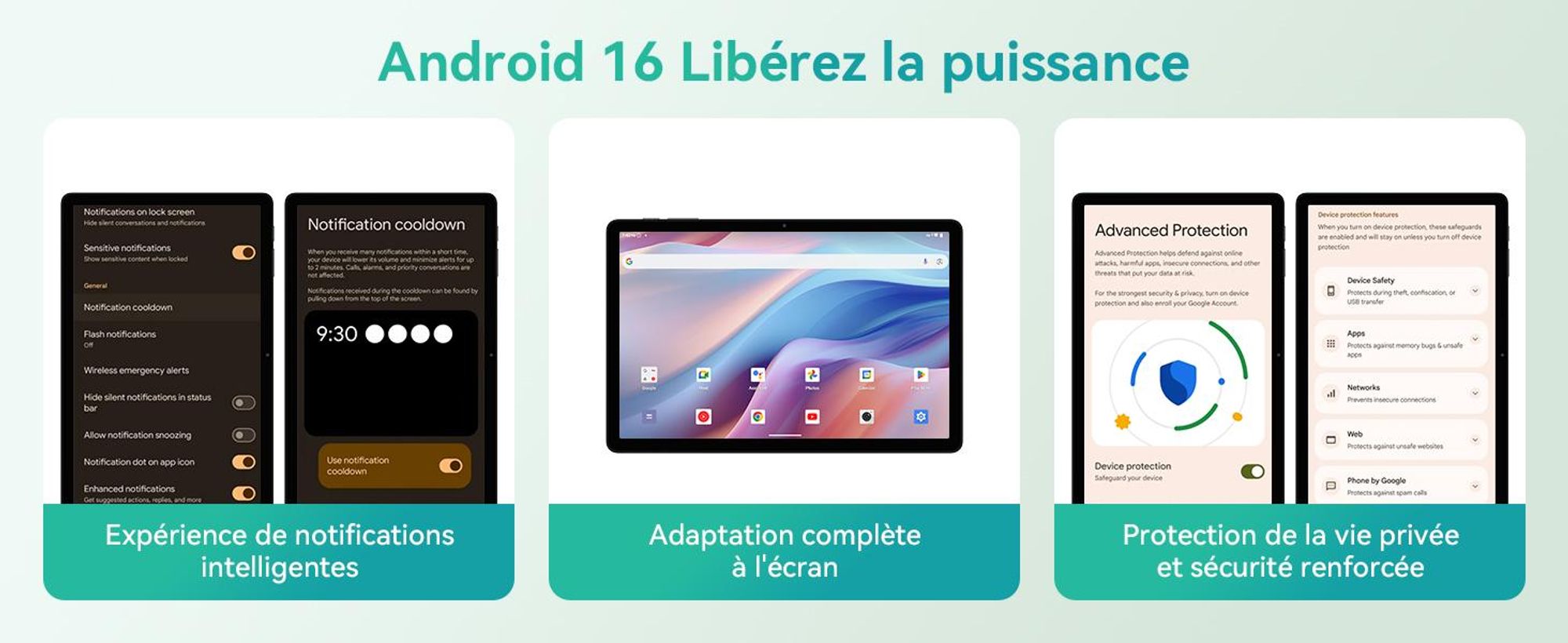 KINGRID T90 Tablet 11 pouces, Android 16,24GB(8+16)RAM+128GB ROM(2TB TF), 5G WiFi, stylet/souris/clavier, 8000mAh, 16MP+8MP, Widevine L1, Gemini AI Tablet
