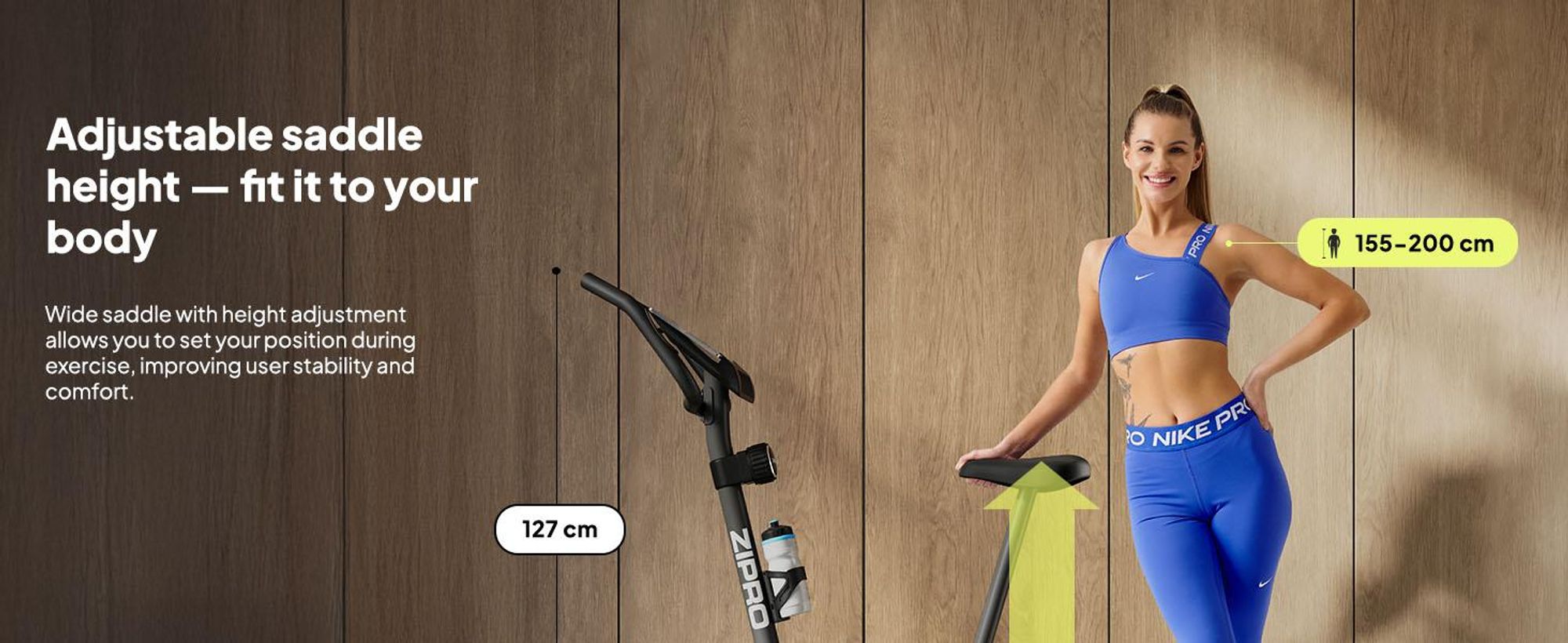 Zipro Domáci trenažér Beat – Magnetický fitness bicykel Hmotnosť zotrvačníka Tichý domáci trenažér pre domáce použitie Meranie pulzu, držiak na fľašu a LCD displej 120 kg