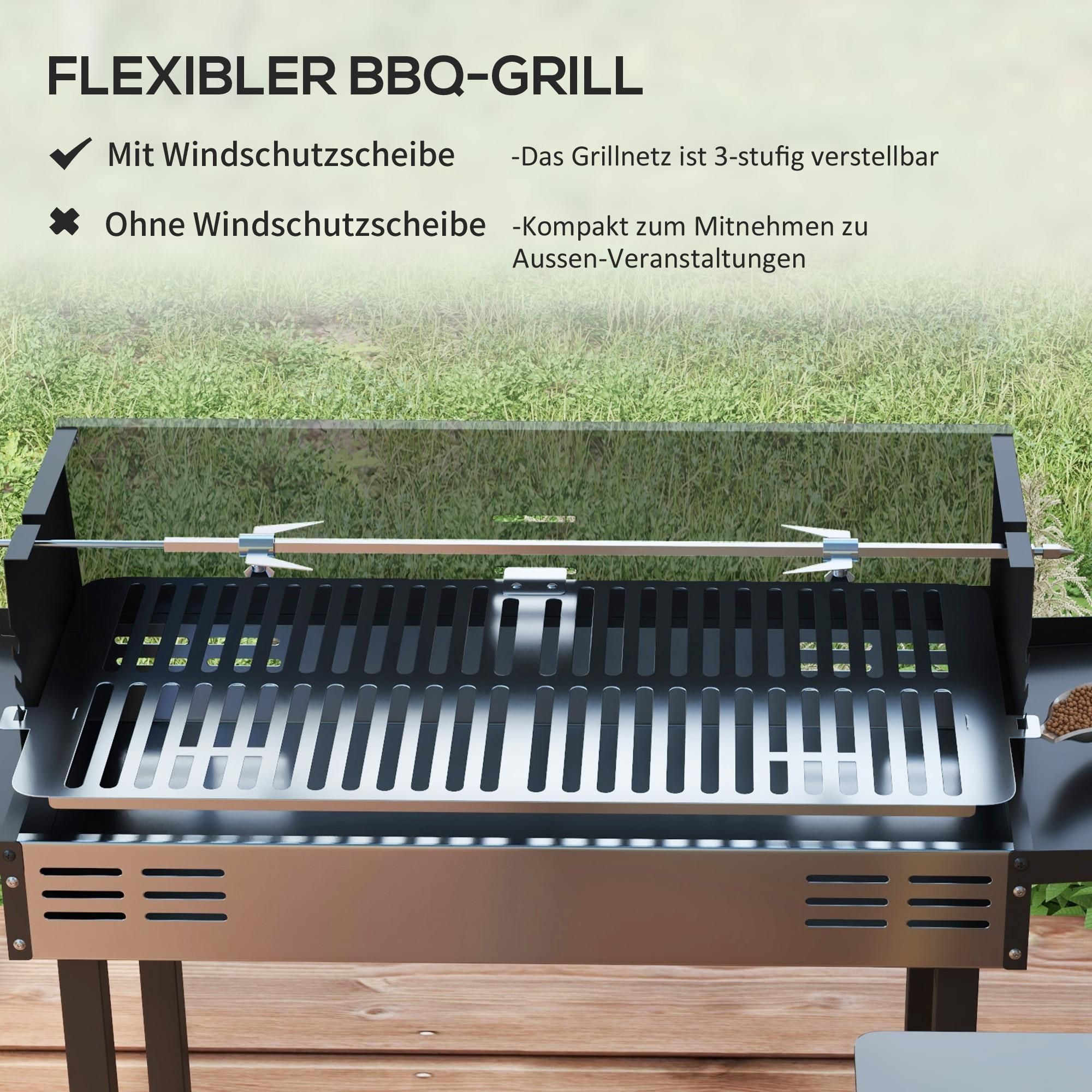 mit Edelstahlgrill Standgrill