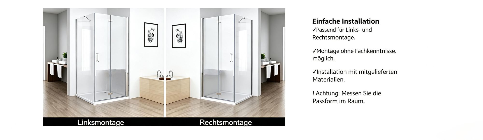 MIQU Duschkabine 90x80x197 cm Duschabtrennung Dusche 90cm Falttür Duschwand Seitenwand ESG Nano Glas