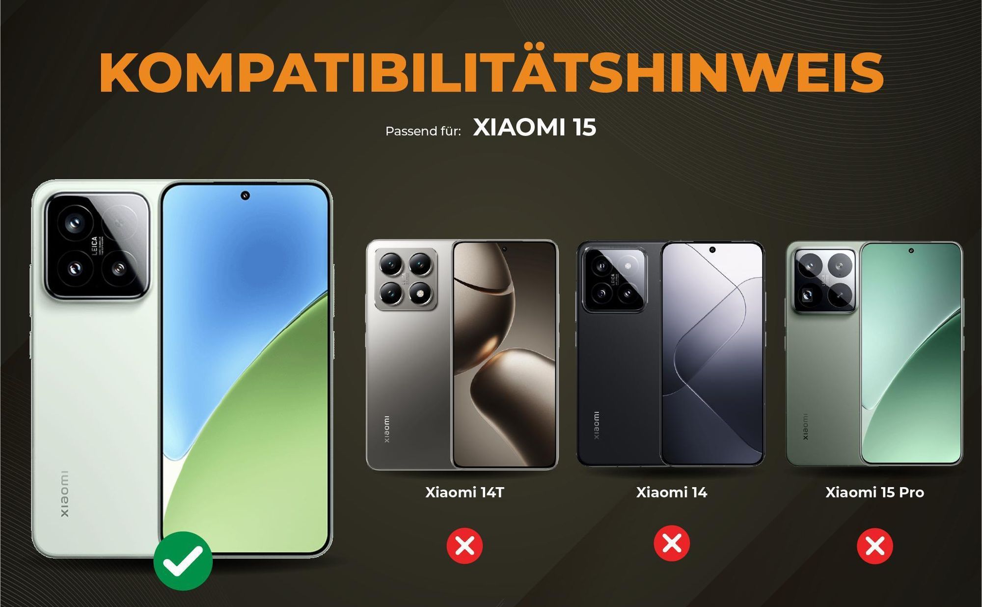 Kompatibilitätshinweise Hülle für Xiaomi 15