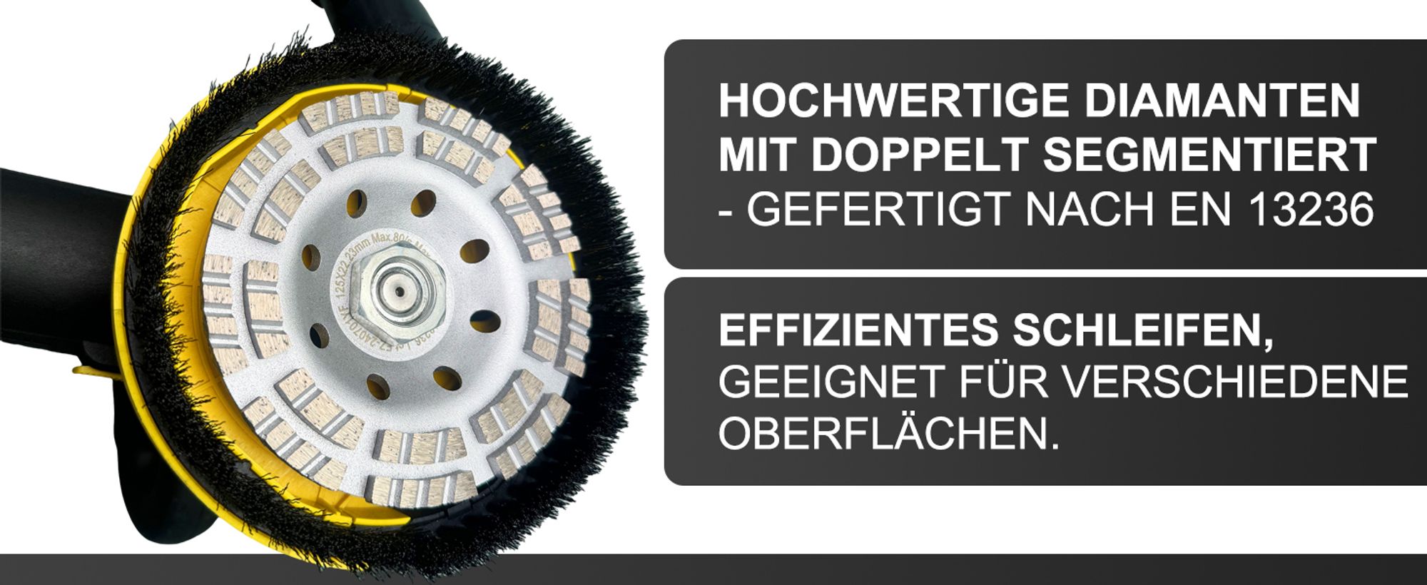 Absaughaube für Winkelschleifer + 125 mm Diamantschleiftopf PROFI 3.Generation