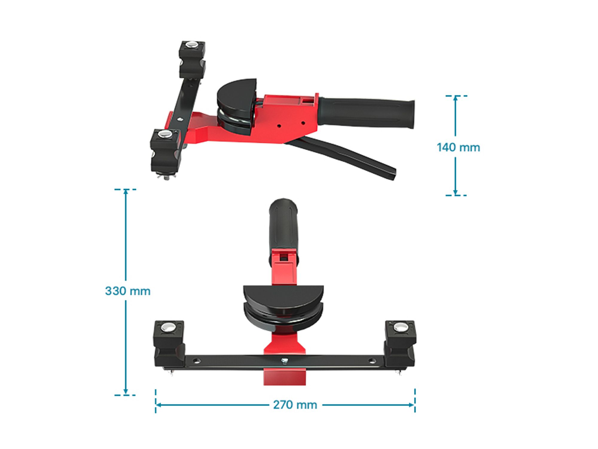 Wiltec Rohrbiegemaschine manuell, für Rohrdurchmesser 14-32 mm und Biegeradius bis 90°, Handbiegegerät für Alu-, Kupfer- und Kunststoffrohre, Rohrbieger