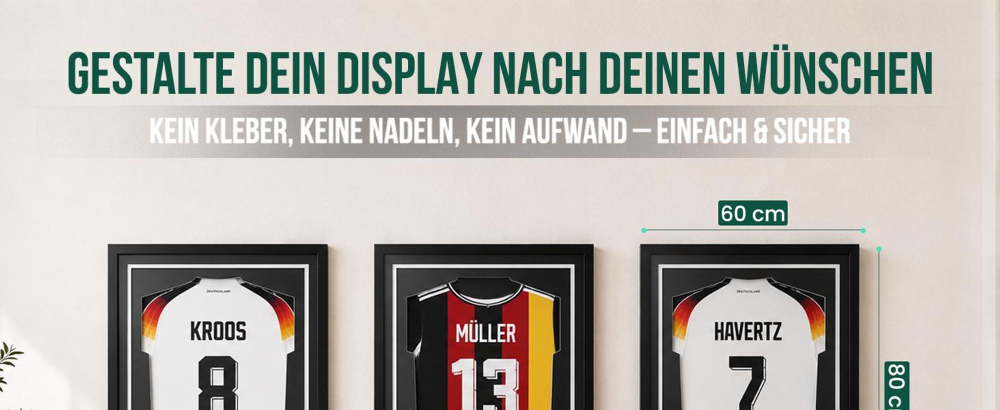 Avalo Objektrahmen Aluminium - Einrahmung Fußballtrikot - 3D Box Frame - 60x80 CM - Schwarz - Deep Frame - Trikot Einrahmung in Bilderrahmen
