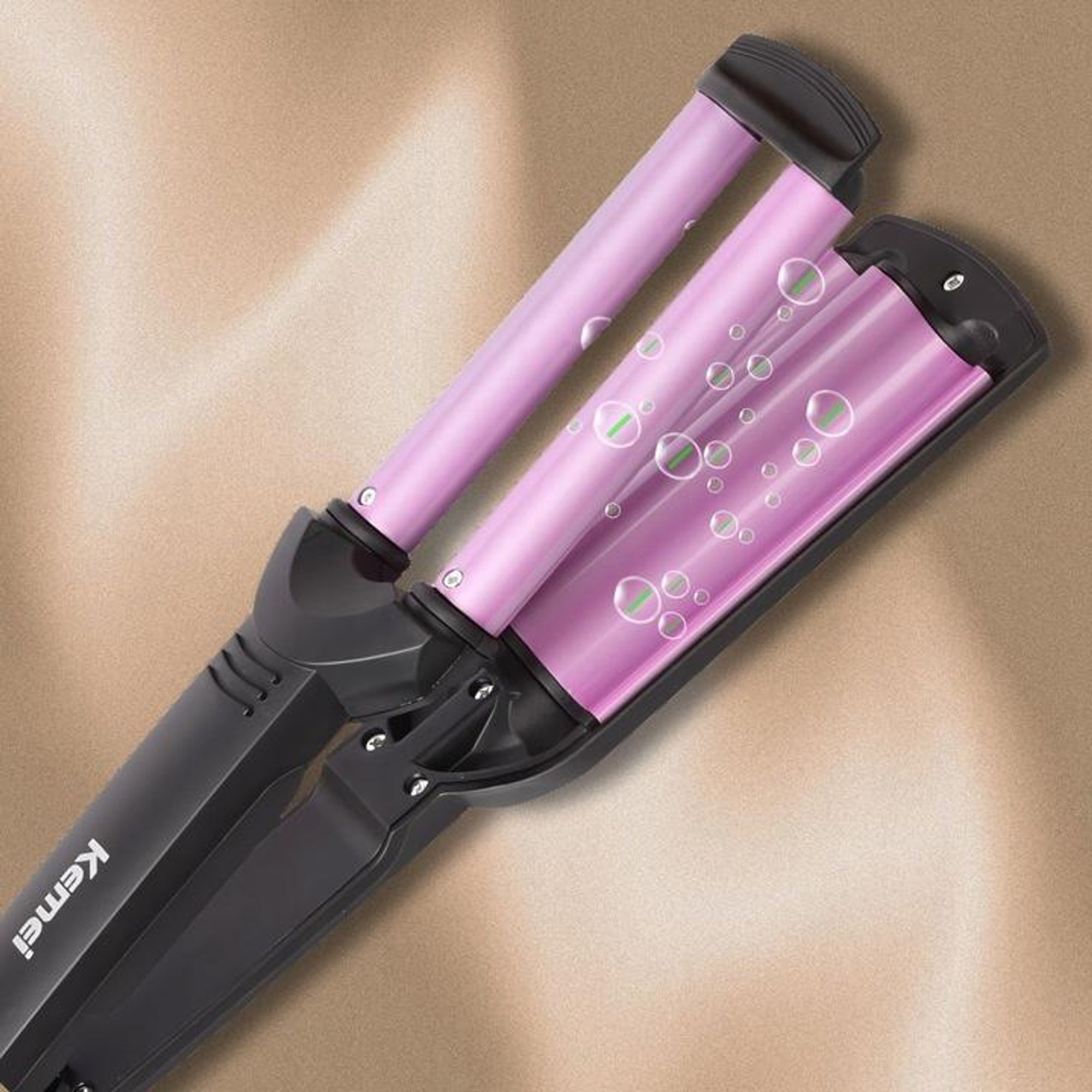 Kemei Haarlockenstab Welleneisen Keramik Krepp-Eisen 55W Tpc 200