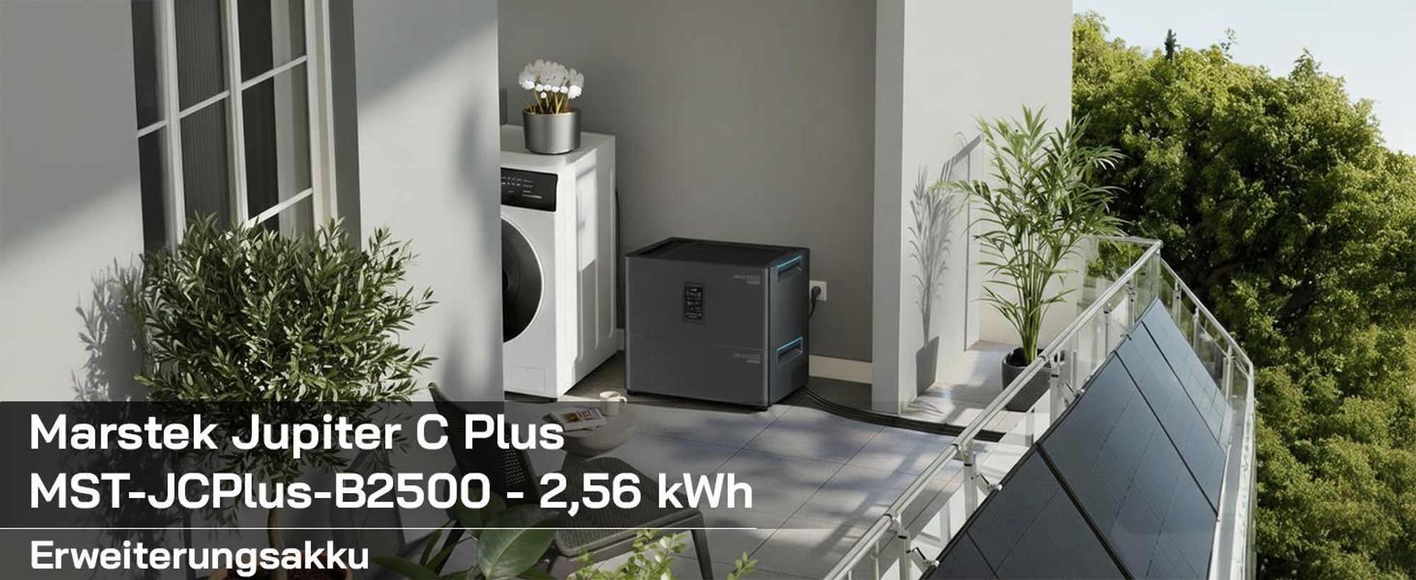 Speicher MARSTEK Jupiter C + Plus Erweiterungsakku Solarspeicher 2,56kWh LiFePO4 Solarakku für PV Systeme Balkonkraftwerk 6000 Zyklen, WIFI uBluetooth
