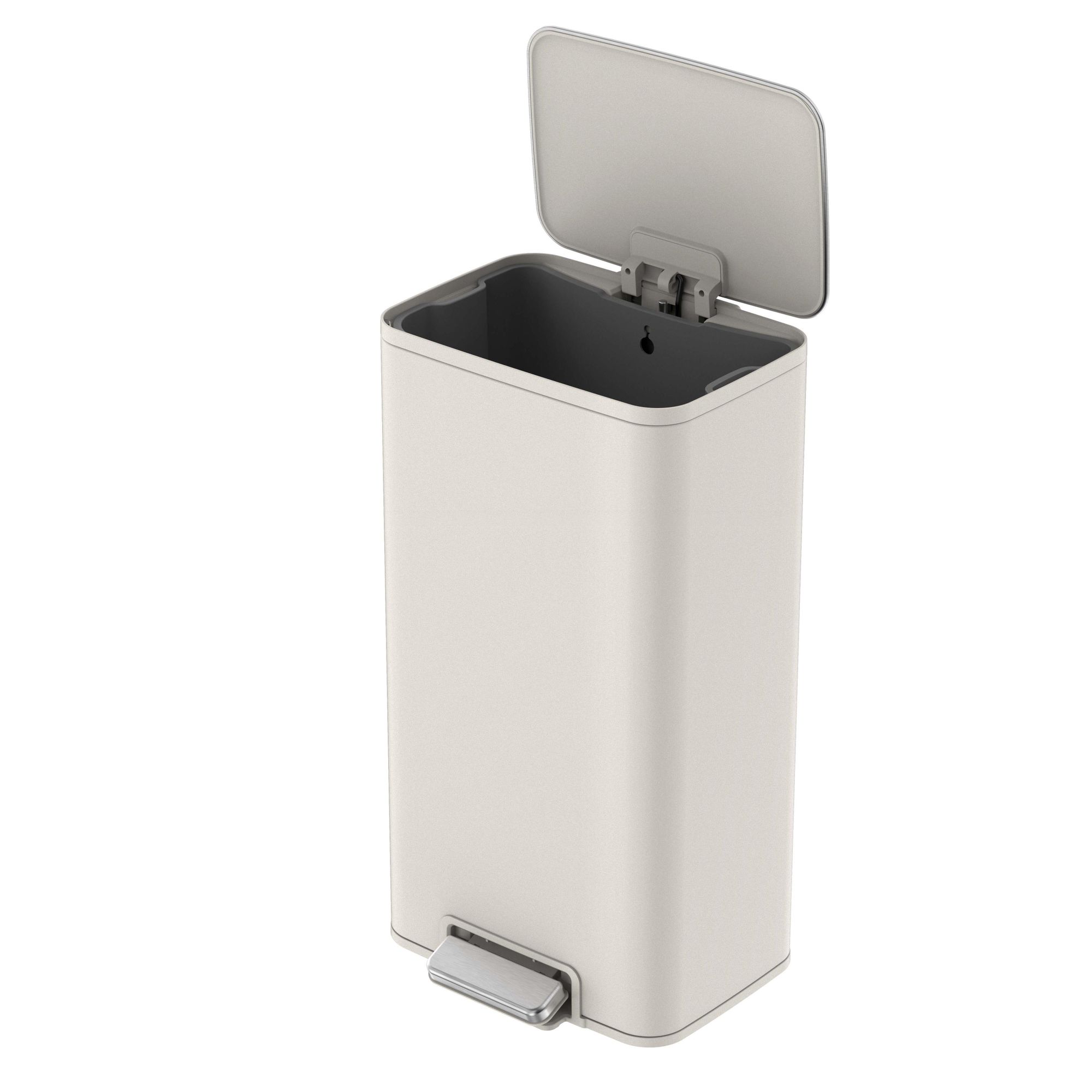 EKO - Marina Poubelle à pédale 30 litres - Acier inoxydable Plastique - Blanc crème
