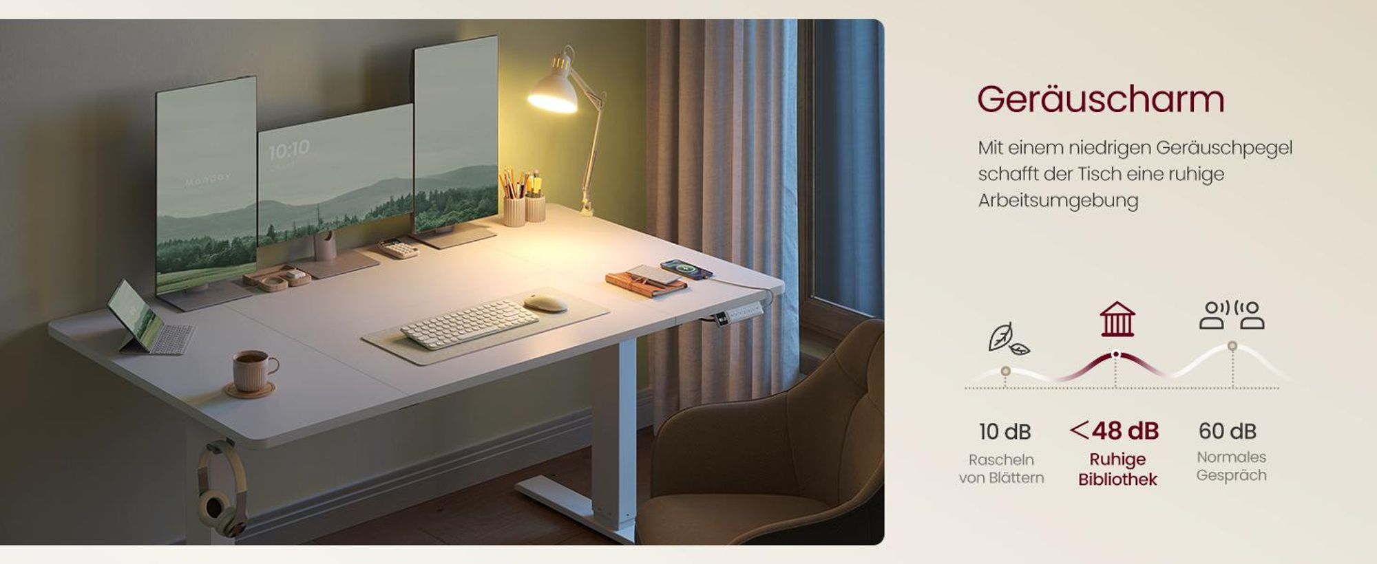 VASAGLE Höhenverstellbarer Schreibtisch, 140 cm, USB-C-Anschluss, Ablage für Steckdosenleiste, Erinnerung bei langem Sitzen, 3 Speichertasten