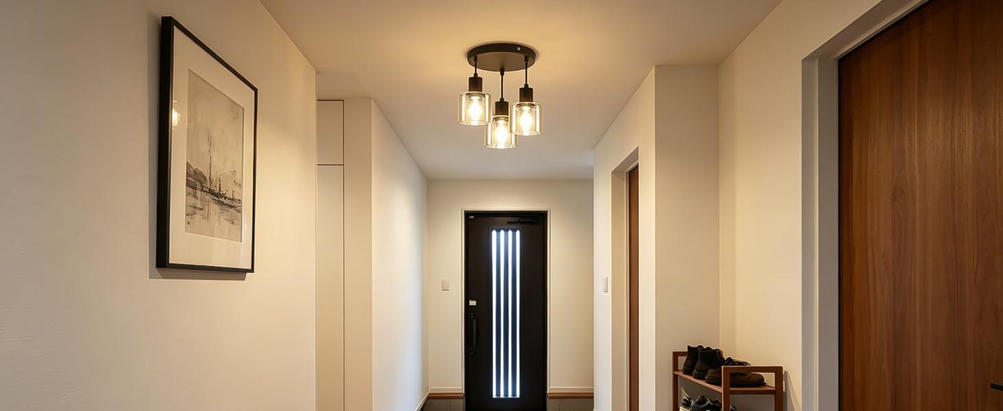 Lampada a sospensione ZMH, vetro, 3 luci, rotonda, attacco E27, stile retrò, nera. Lampada a sospensione per sala da pranzo, stile industriale, ideale per tavoli da pranzo