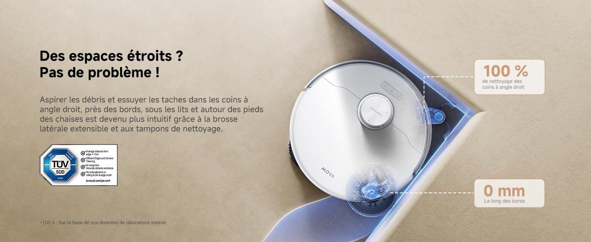 MOVA P50 Pro Ultra – Robot aspirateur et laveur, 19 000 Pa, lavage automatique des serpillières à 75 °C, vidage automatique